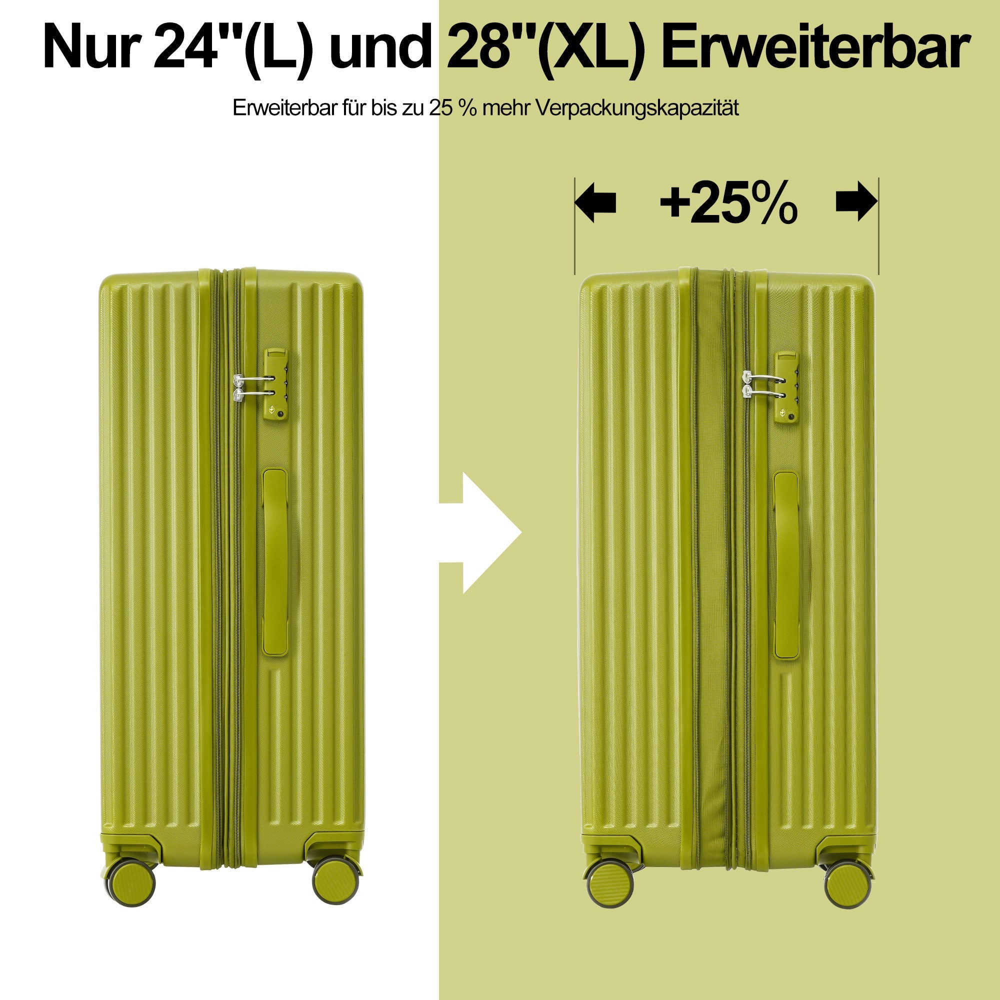Logidon hardcase handbagage 4 rollen groen 59x41x27,5 cm