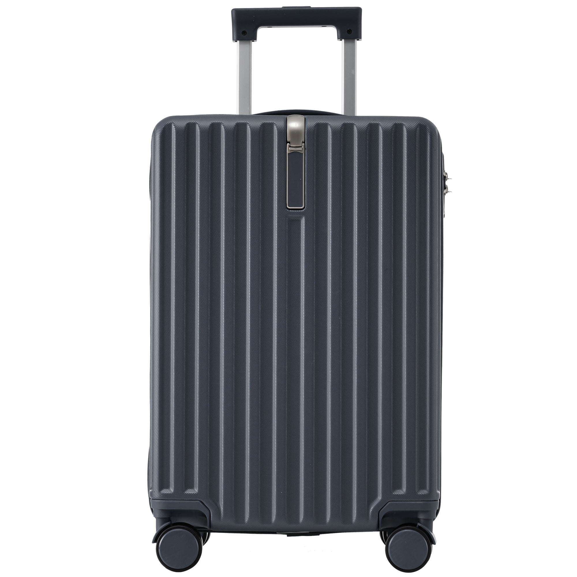 Logidon hard-shell suitcase gray 55x36x21 cm TSA 4 wheels