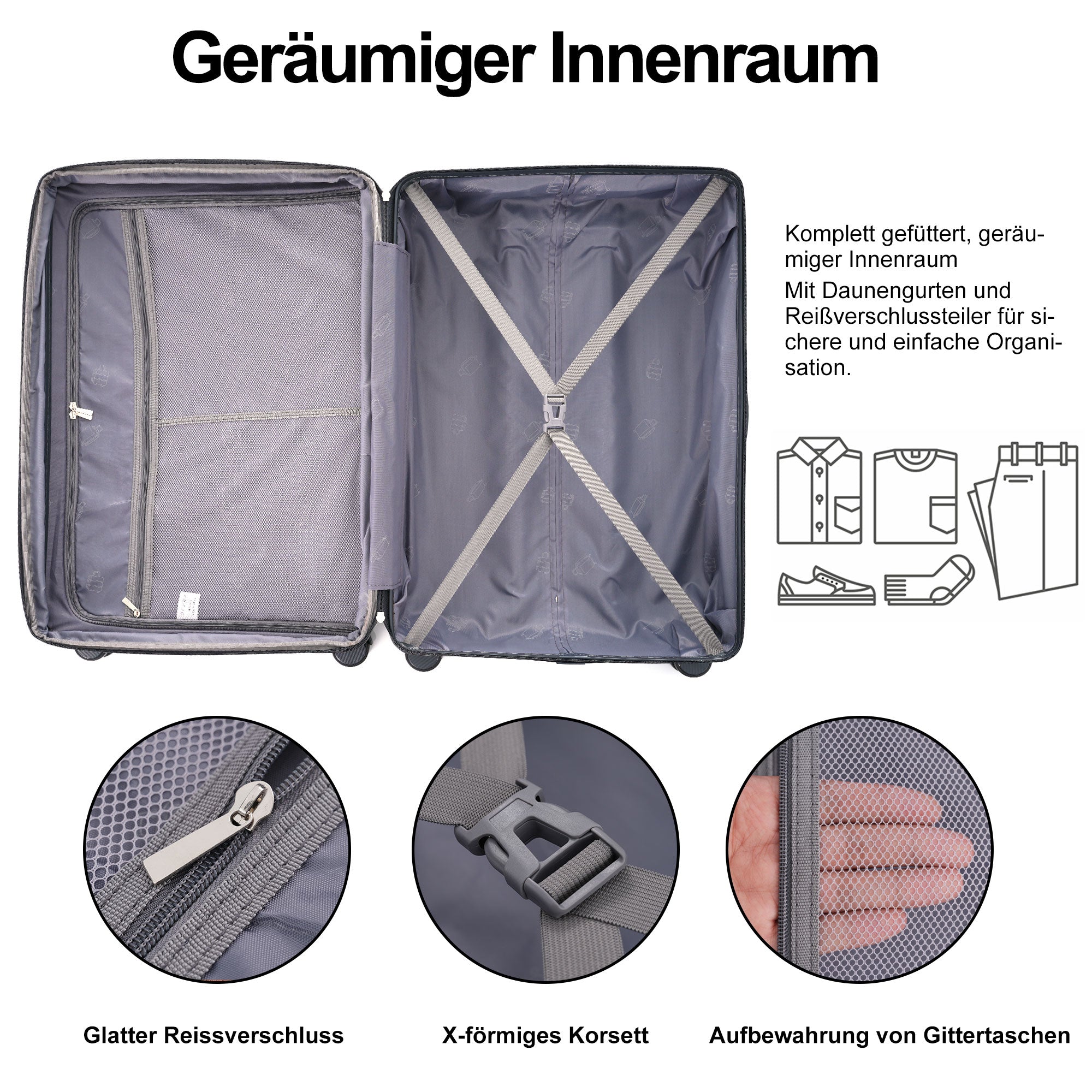 Logidon hardcase handbagage 4 rollen groen 59x41x27,5 cm