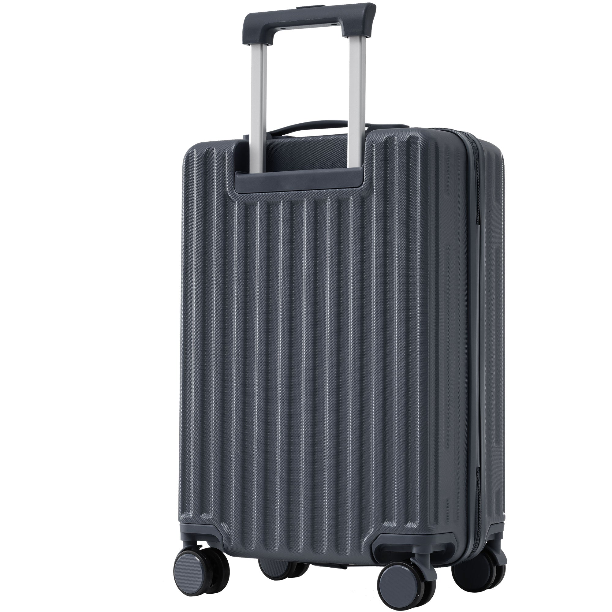 Logidon hard-shell suitcase gray 55x36x21 cm TSA 4 wheels