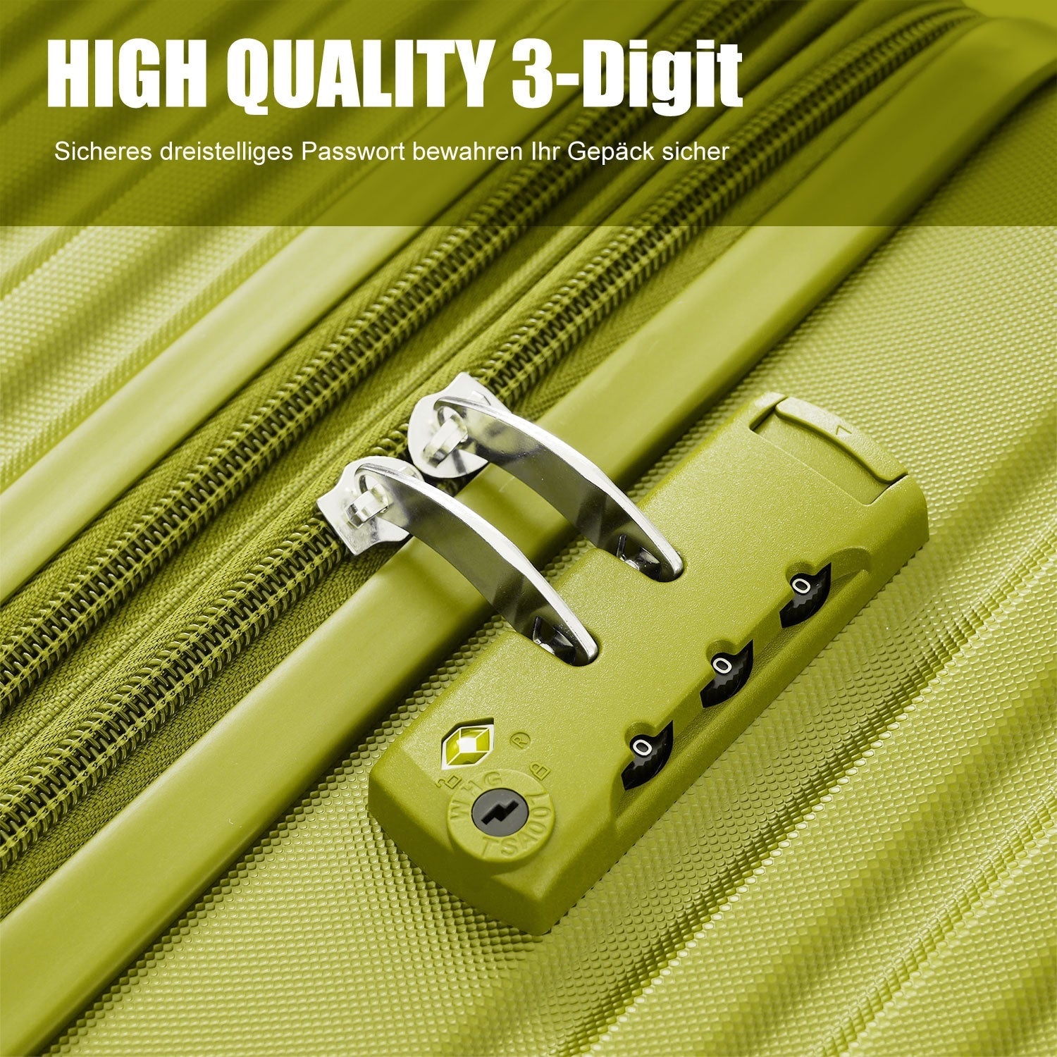 Logidon hardcase handbagage 4 rollen groen 59x41x27,5 cm
