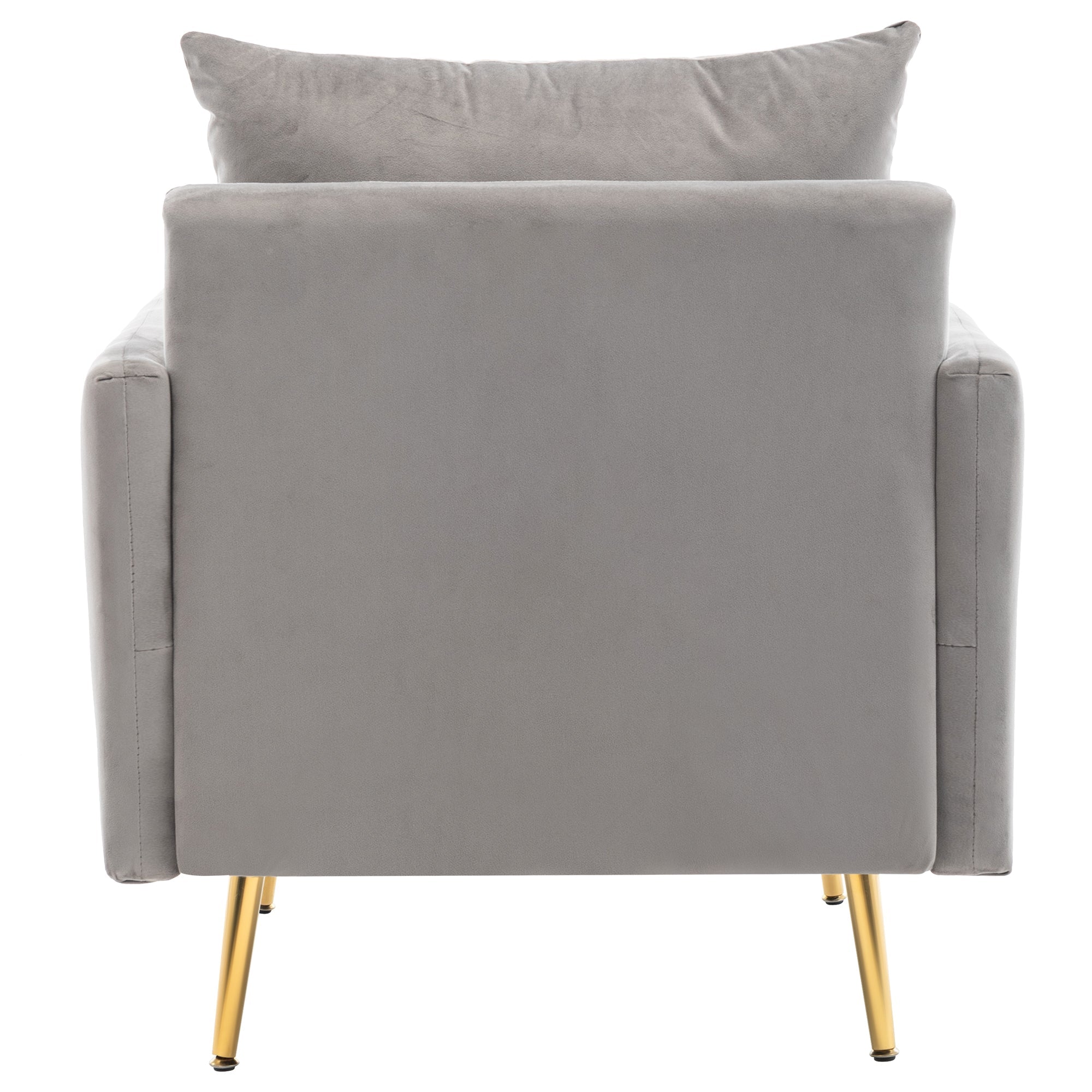 Logidon fluwelen stoel met opbergruimte Grijze moderne fauteuil