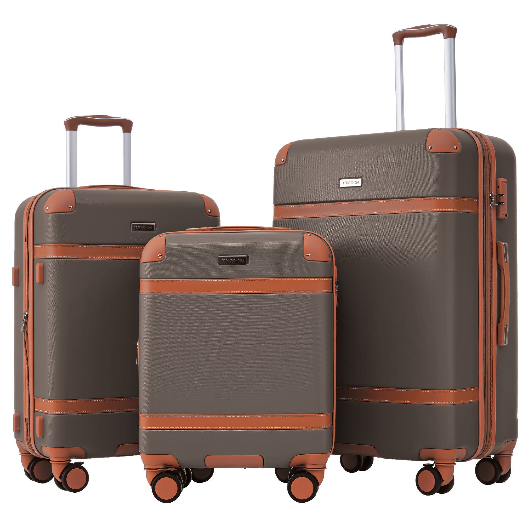 Logidon harde koffer bruin, 24 inch, 4 wielen, TSA
