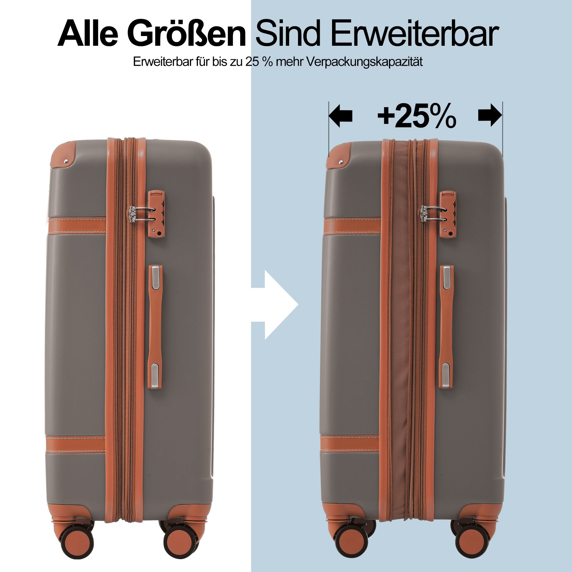 Logidon hardshell koffer bruin 56x38,5x23,5 cm 4 wielen TSA