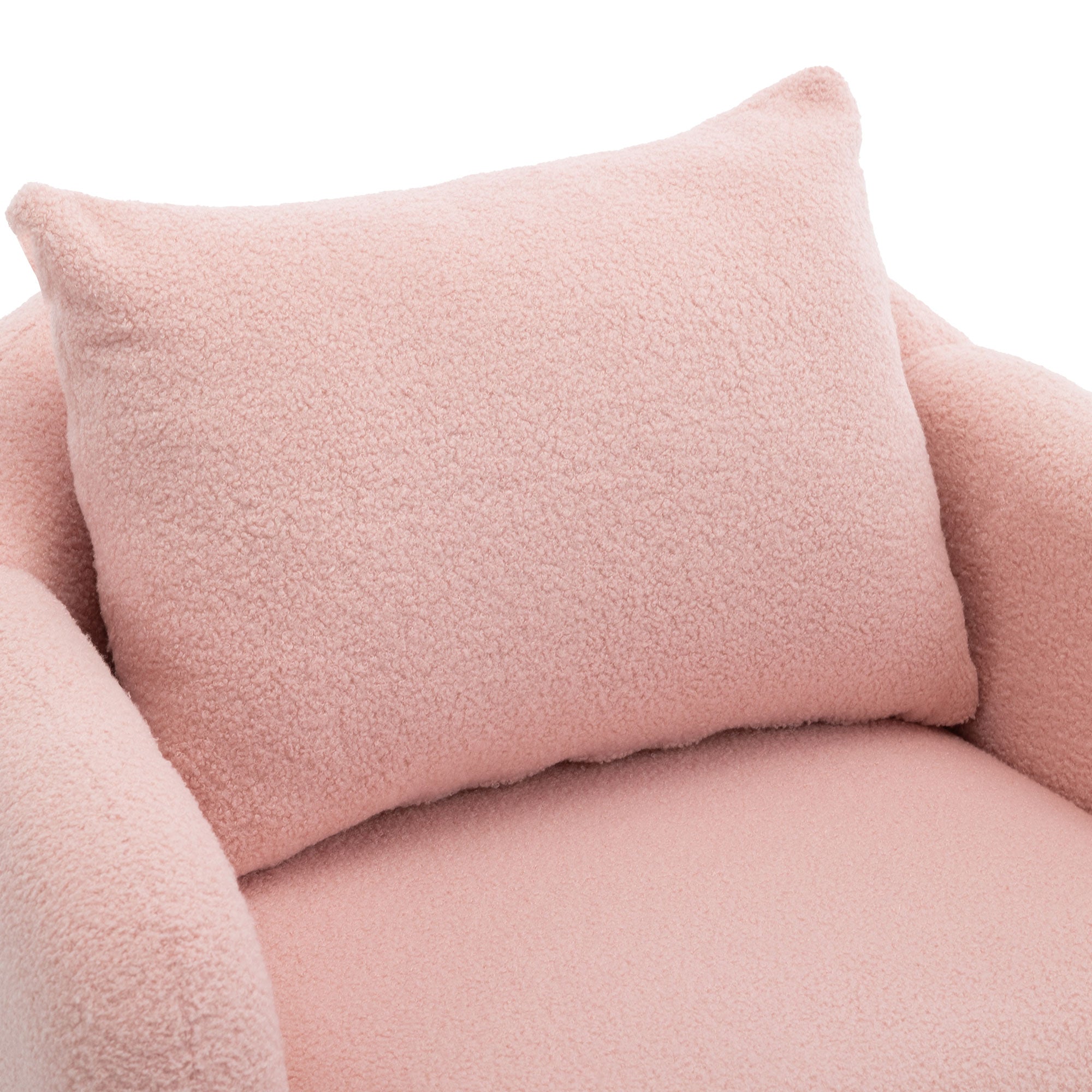Logidon Teddy Fluwelen Fauteuil Roze Extra Dik Kussen Massief Houten Poten