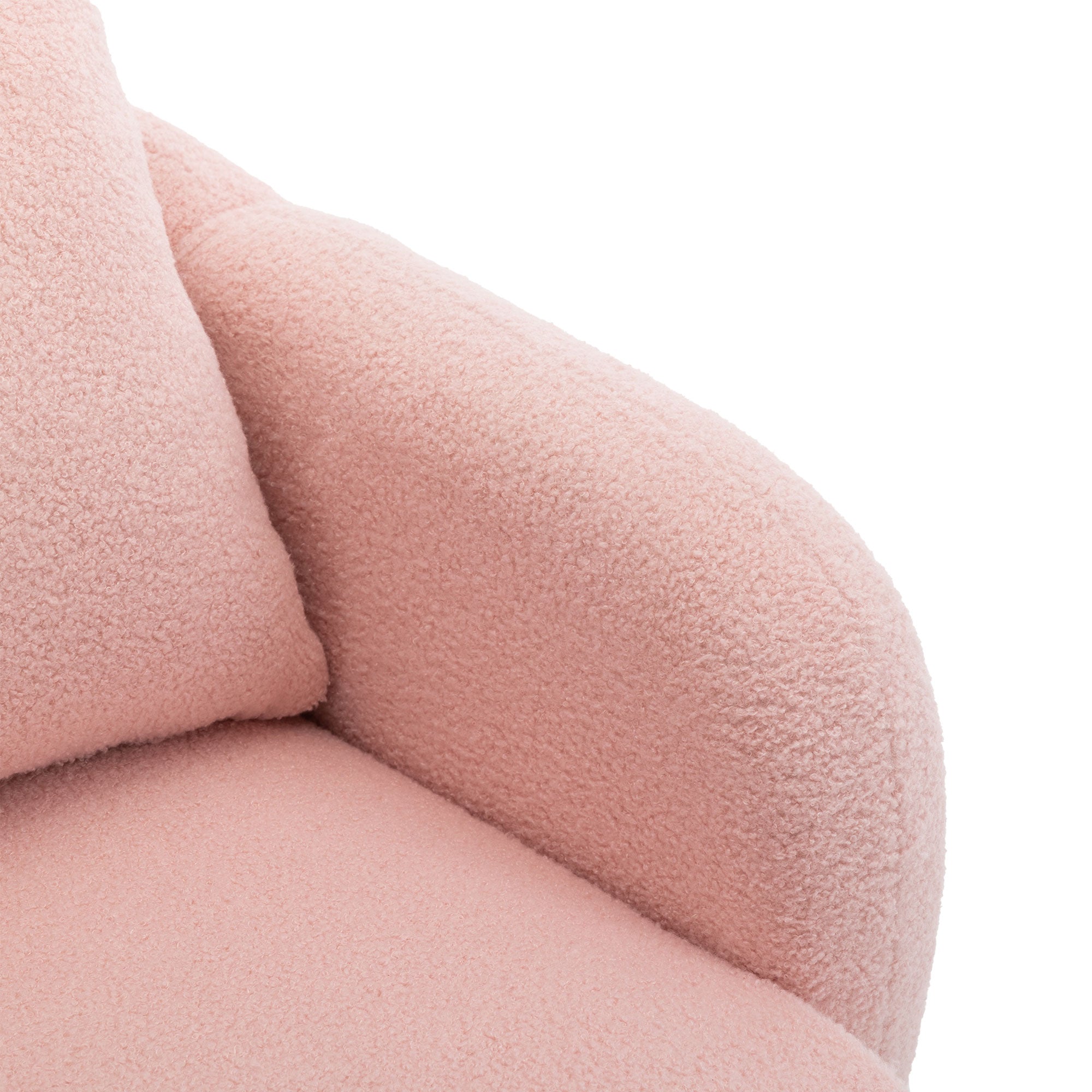Logidon Teddy Fluwelen Fauteuil Roze Extra Dik Kussen Massief Houten Poten