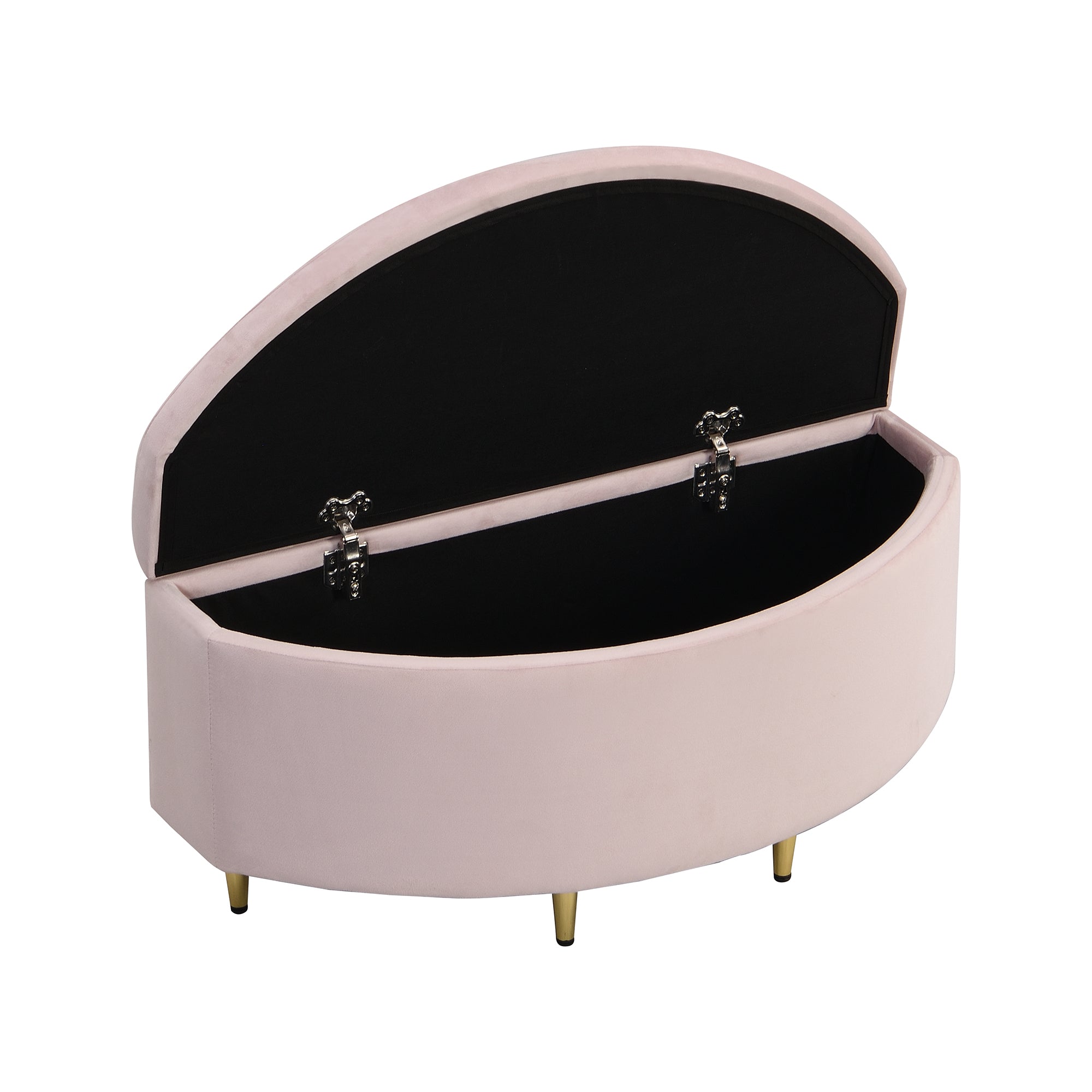 Logidon Gestoffeerde Bank met Opbergruimte Fluwelen Opbergdoos Roze 90x40x42