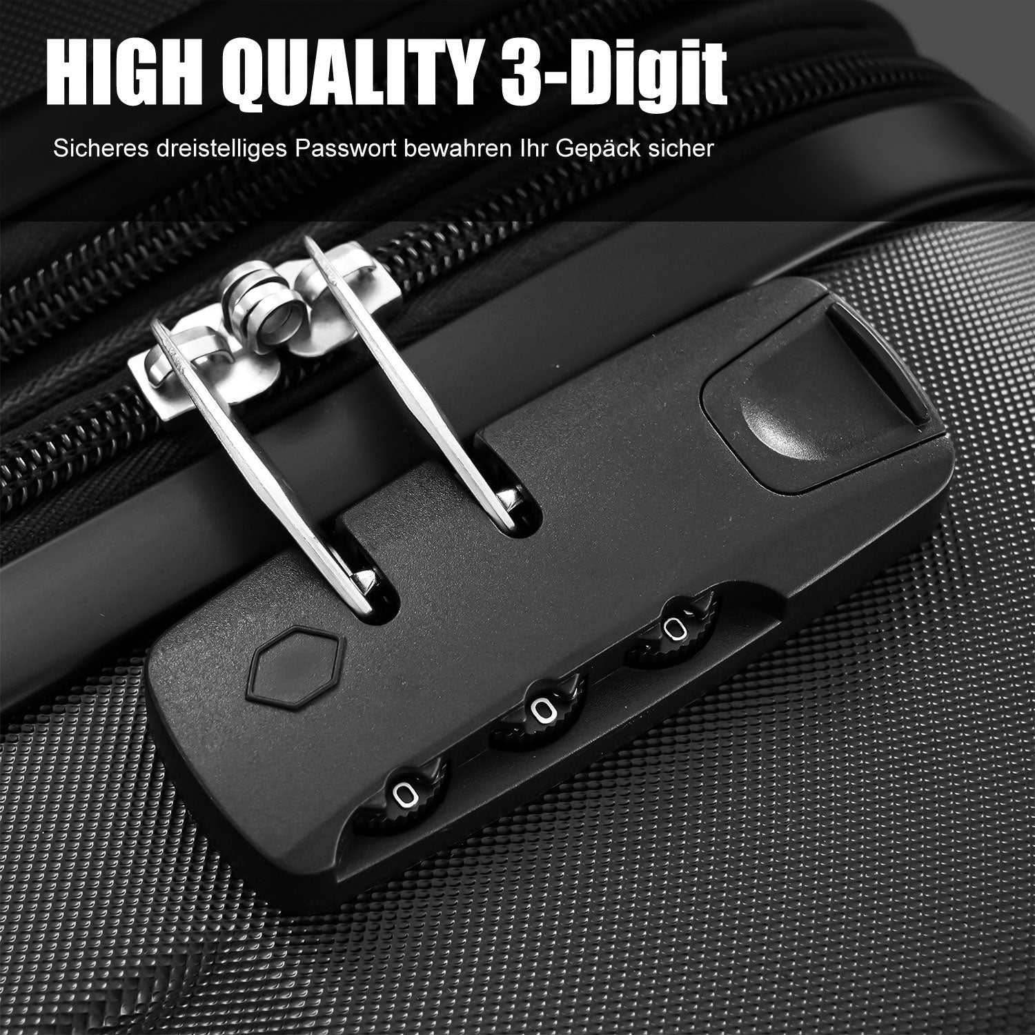 Logidon hardcase zwart 56,5 x 36 x 20 cm 4 wielen TSA