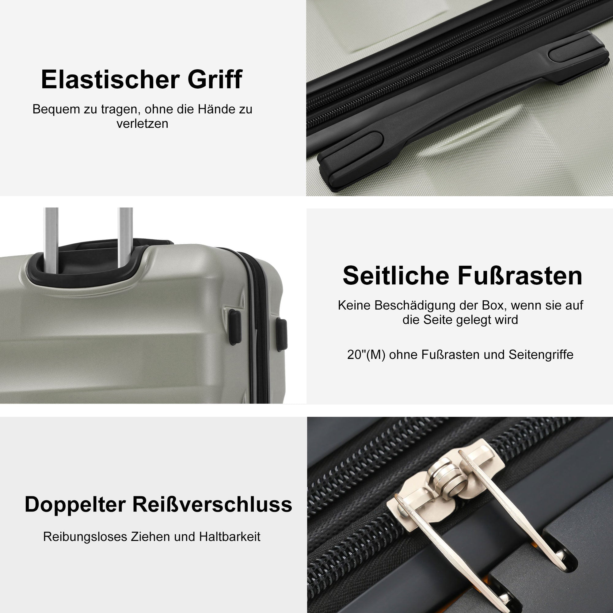 Logidon Hard Shell Suitcase Set Green Gold Set of 3 TSA 4 Wheels