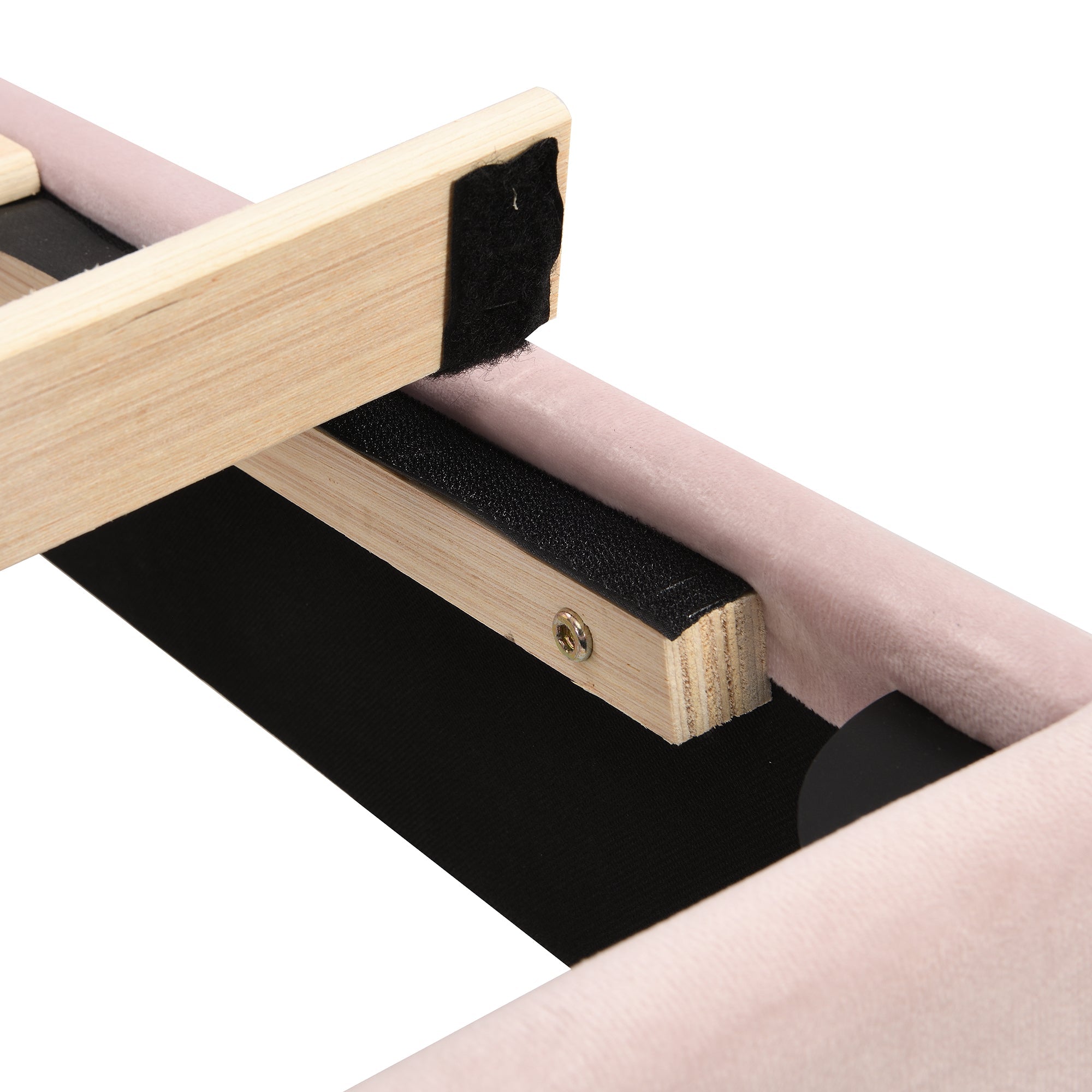 Logidon fluweel gestoffeerd bed 90x200 roze, verstelbaar hoofdeinde