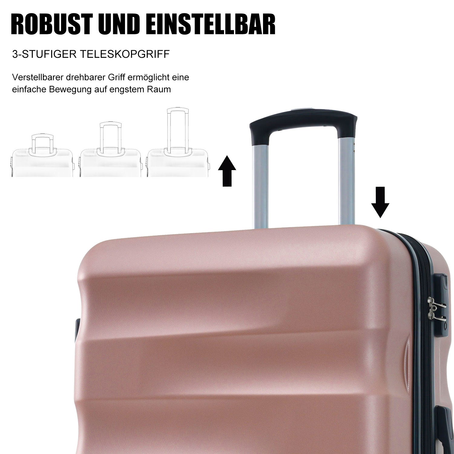 Logidon hardschalige koffer roze 56,5x36x20 cm 4 wielen TSA