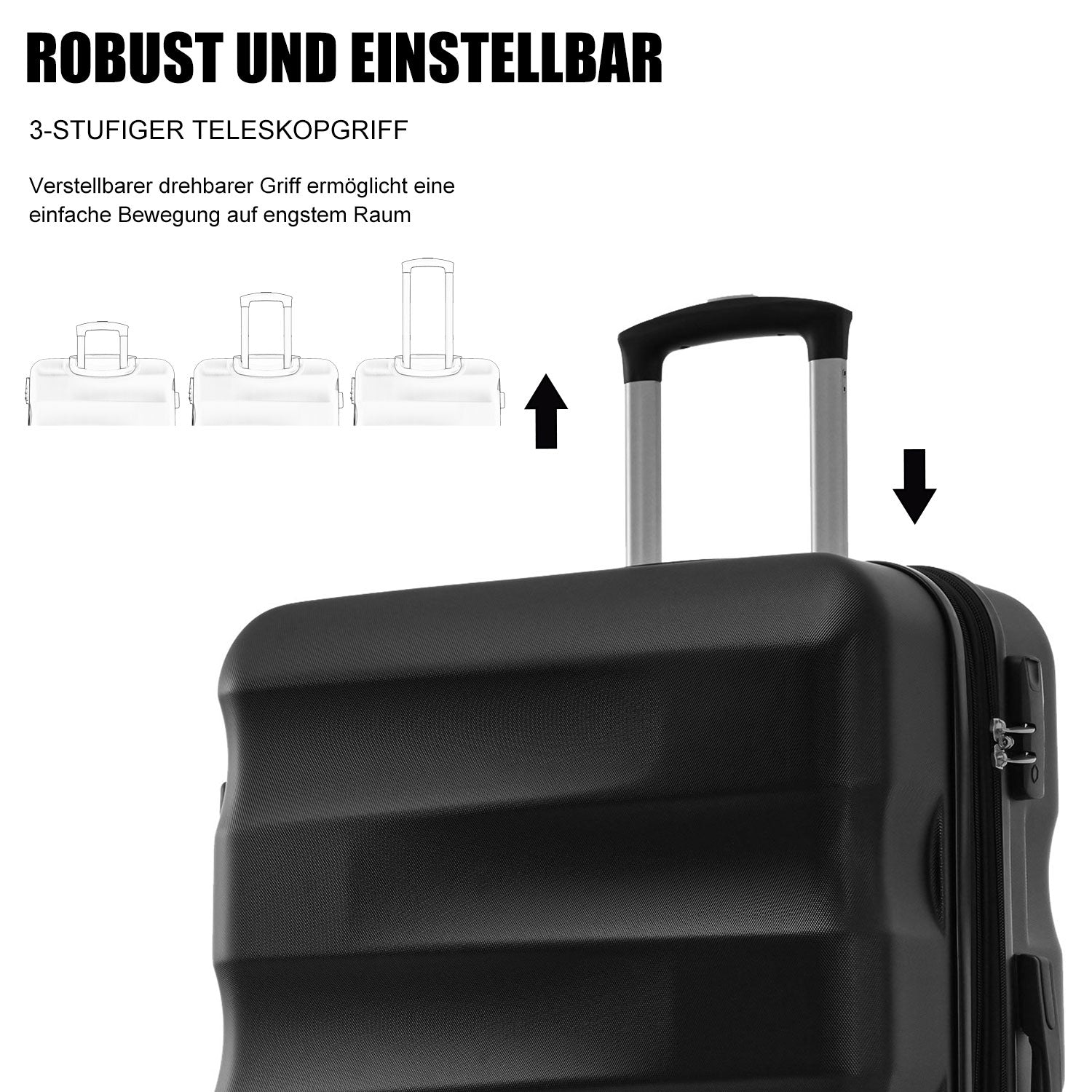Logidon hardcase zwart 56,5 x 36 x 20 cm 4 wielen TSA