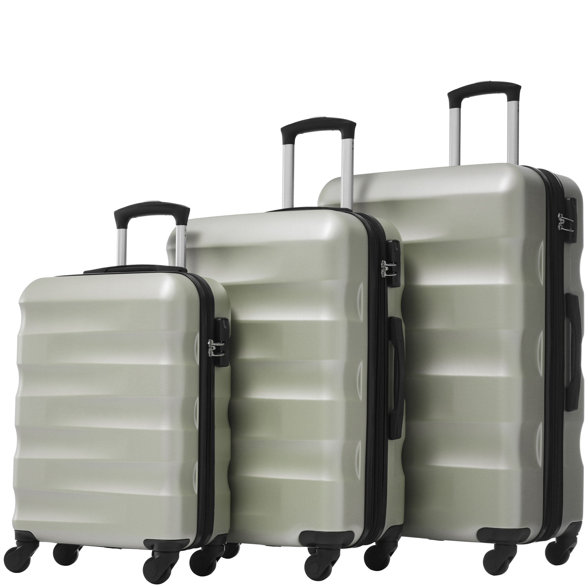 Logidon Hardshell Kofferset Groen Goud Set van 3 TSA 4 Wielen