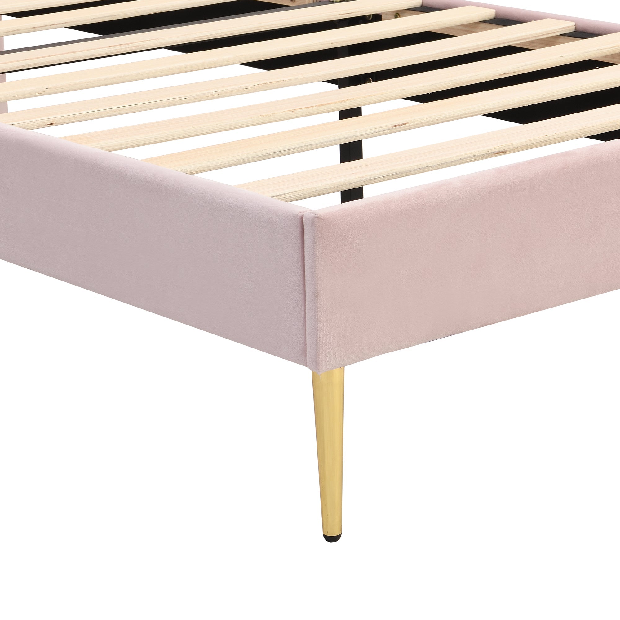 Logidon fluweel gestoffeerd bed 90x200 roze, verstelbaar hoofdeinde