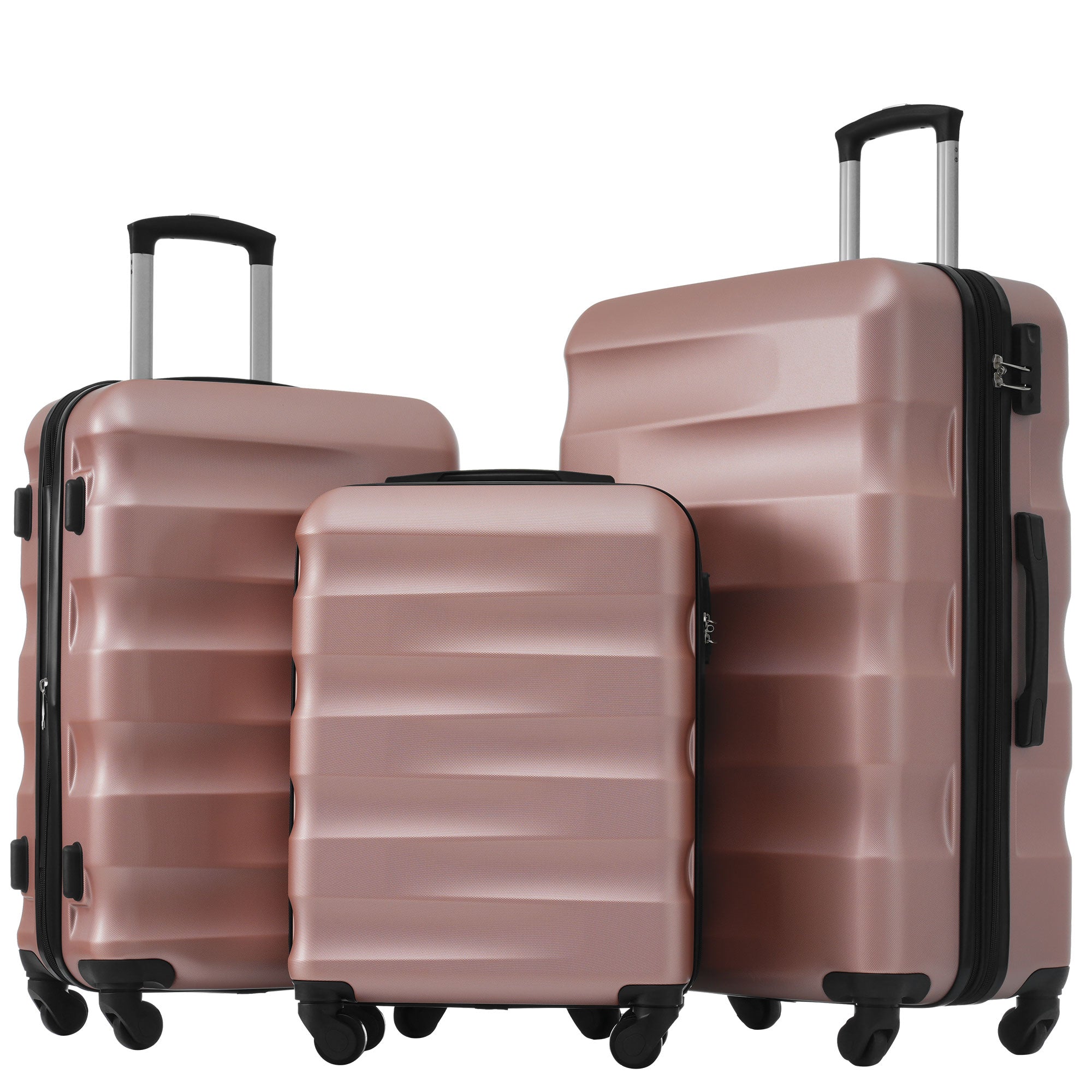 Logidon hardschalige koffer roze 56,5x36x20 cm 4 wielen TSA