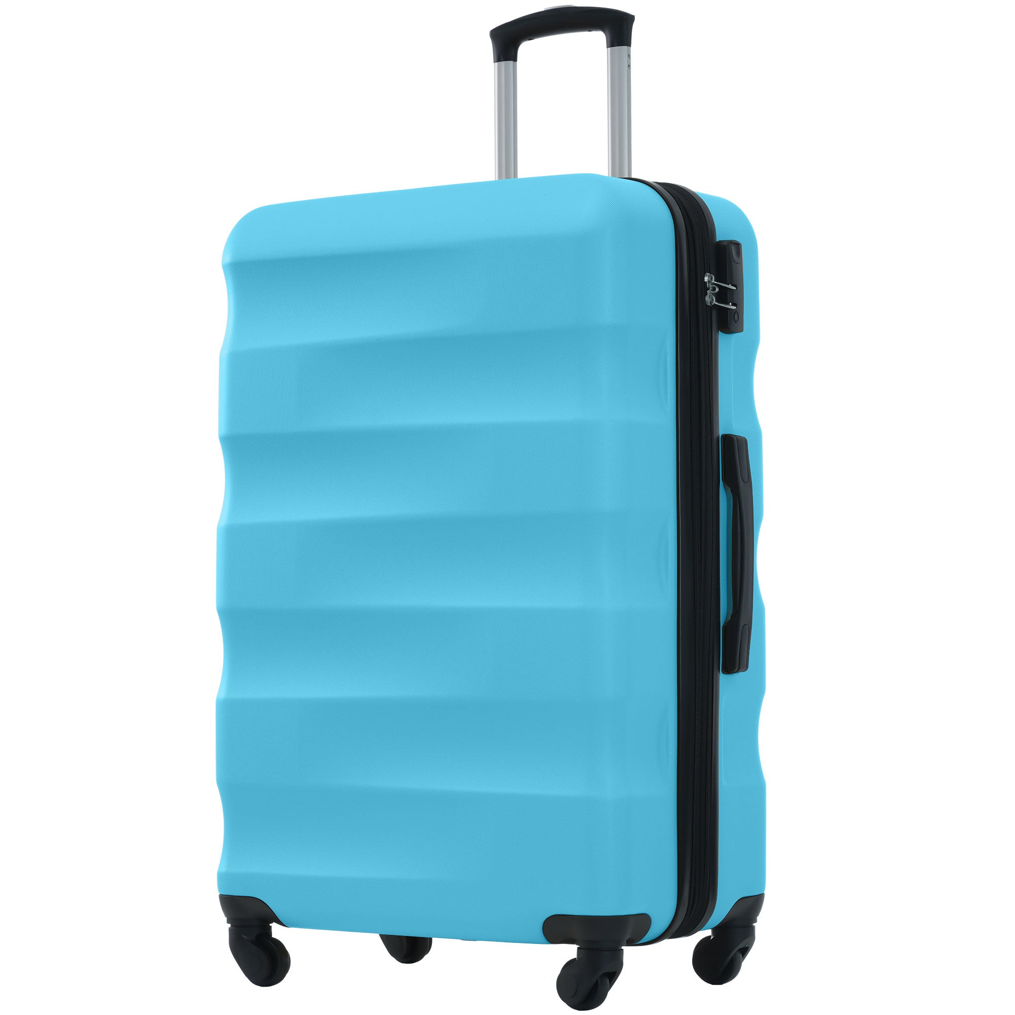 Logidon hardschalige koffer azuurblauw 4-wiel handbagage ABS TSA