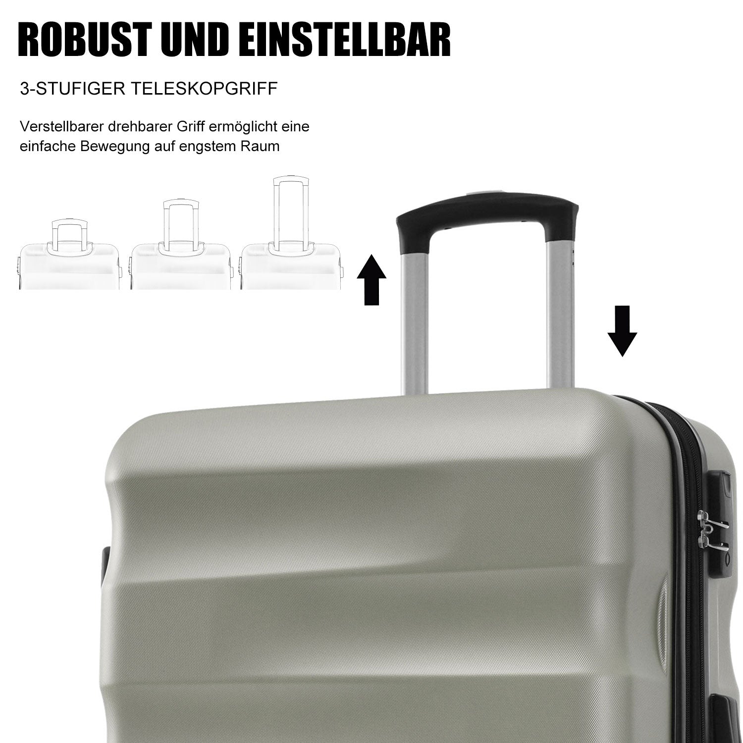 Logidon Hardshell Koffer 20 Inch 4 Wielen Groen Goud TSA