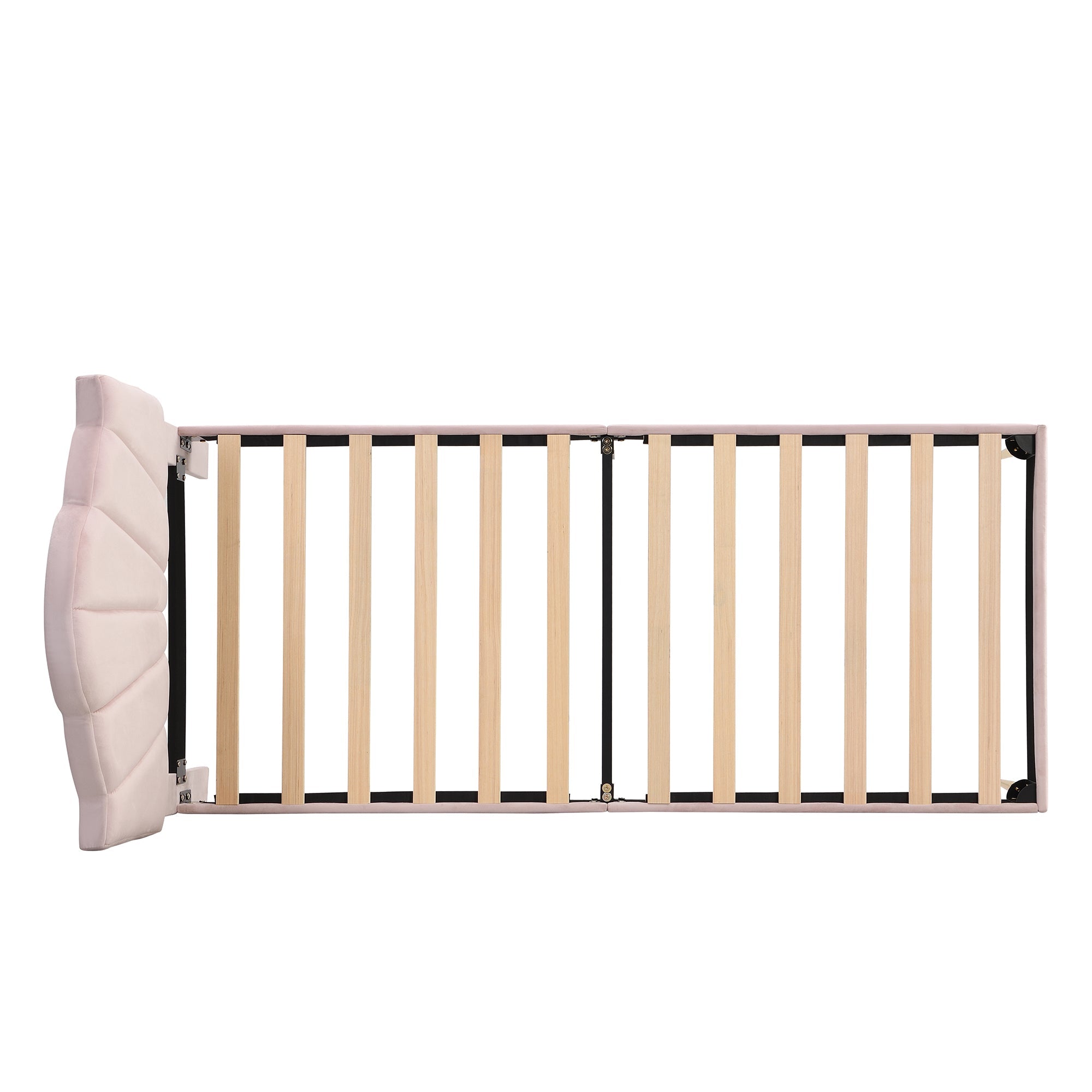 Logidon fluweel gestoffeerd bed 90x200 roze, verstelbaar hoofdeinde