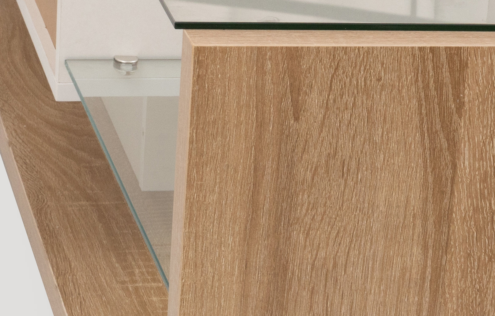 Logidon TV-meubel lowboard 170 cm wit houtlook met LED glaspanelen