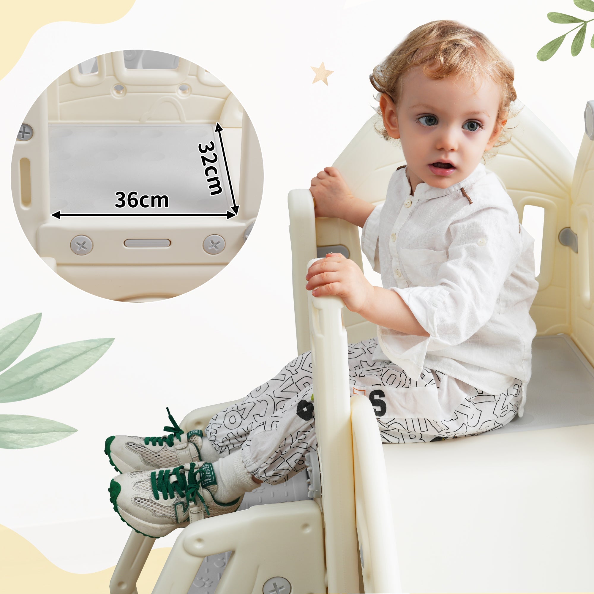 Logidon Kinderglijbaanset met schommel 5-in-1 Antiekgrijs Binnen