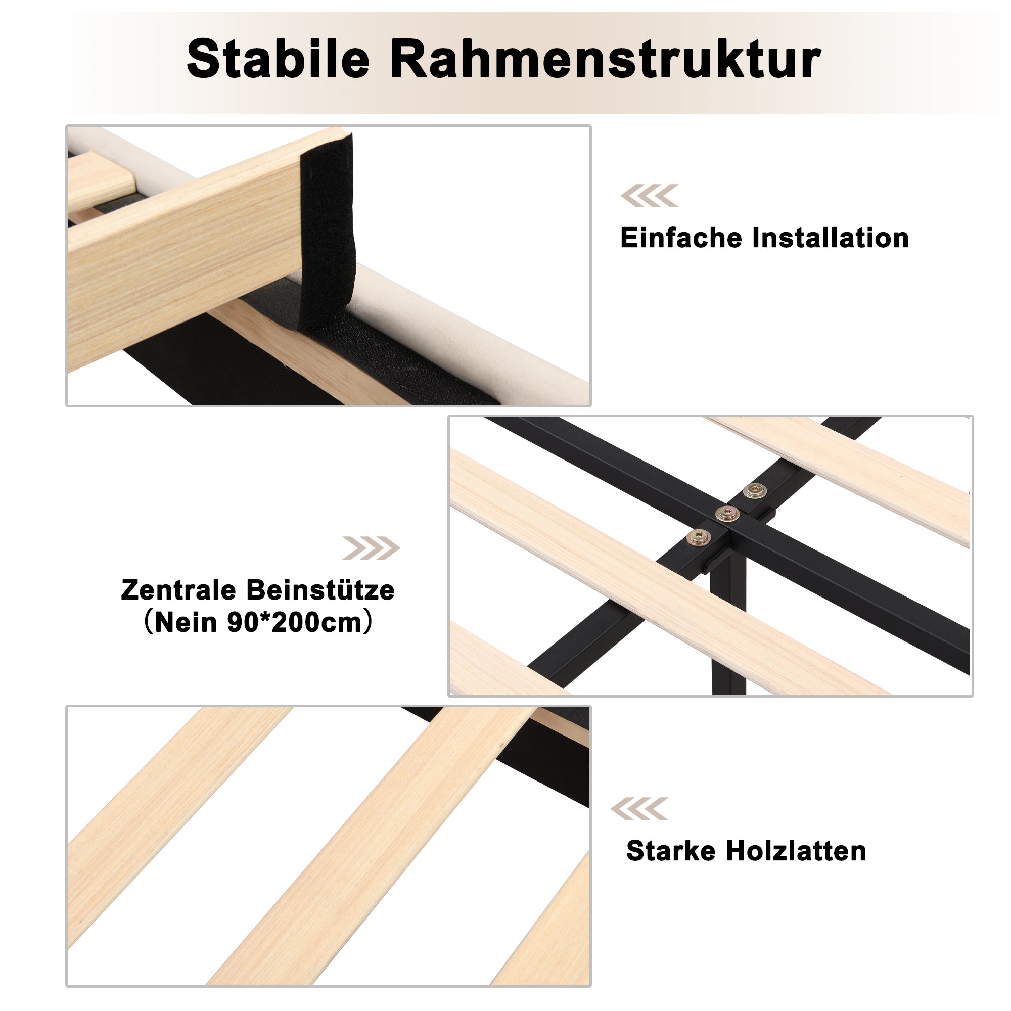 Logidon fluweel gestoffeerd bed 140x200 cm schaalontwerp goudpootjes beige