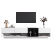 Logidon TV-meubel hoogglans wit zwart colourblock design