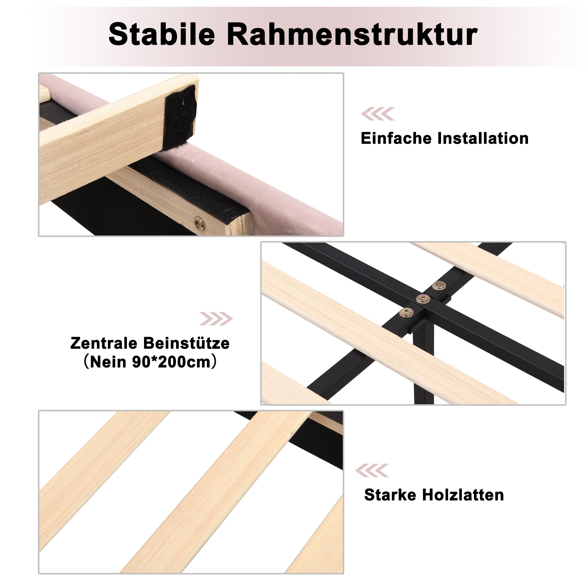 Logidon fluweel gestoffeerd bed roze 140x200 cm met schelpvormig hoofdbord