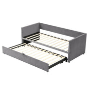 Logidon gestoffeerd bed slaapbank 90/180 x 200 cm grijs