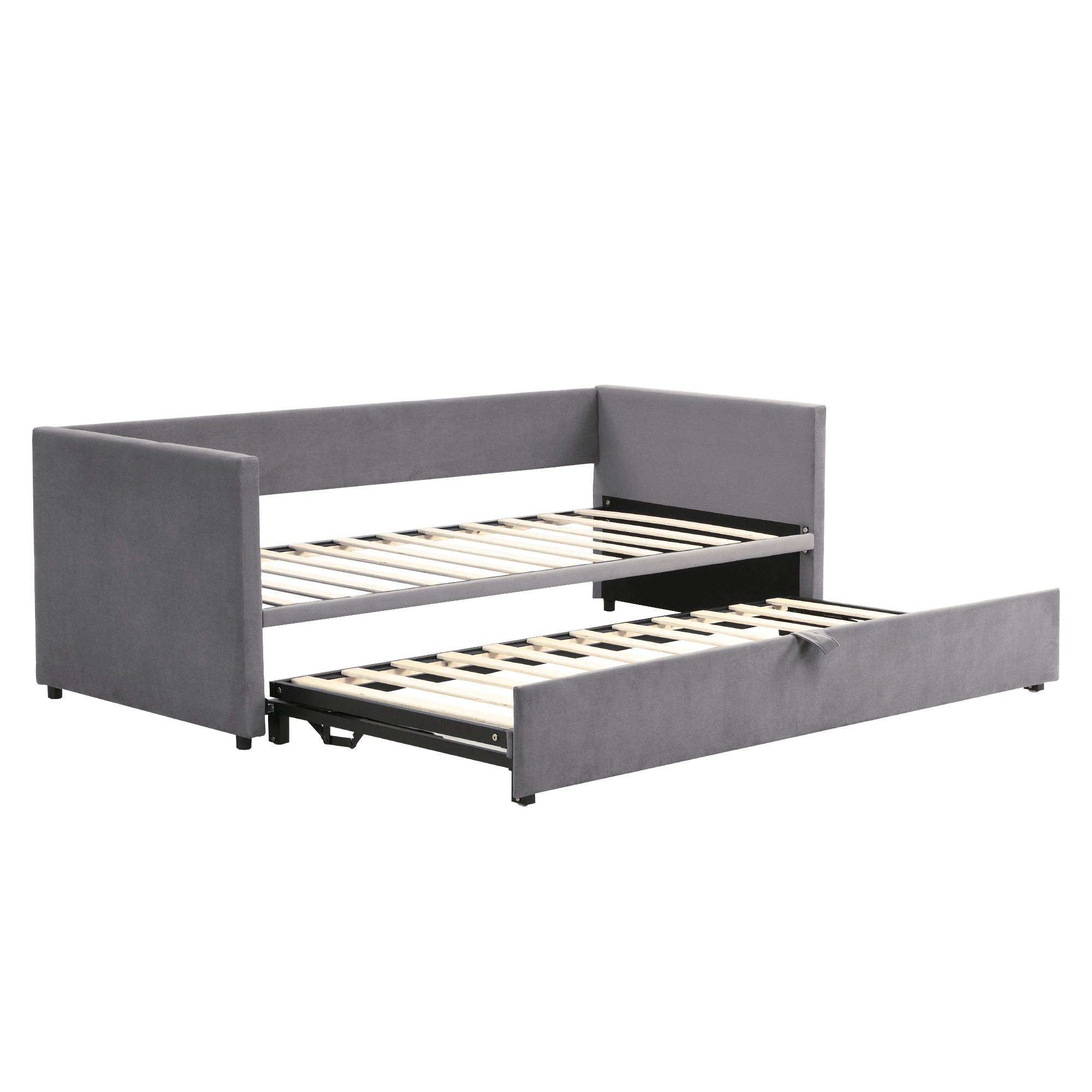 Logidon gestoffeerd bed slaapbank 90/180 x 200 cm grijs