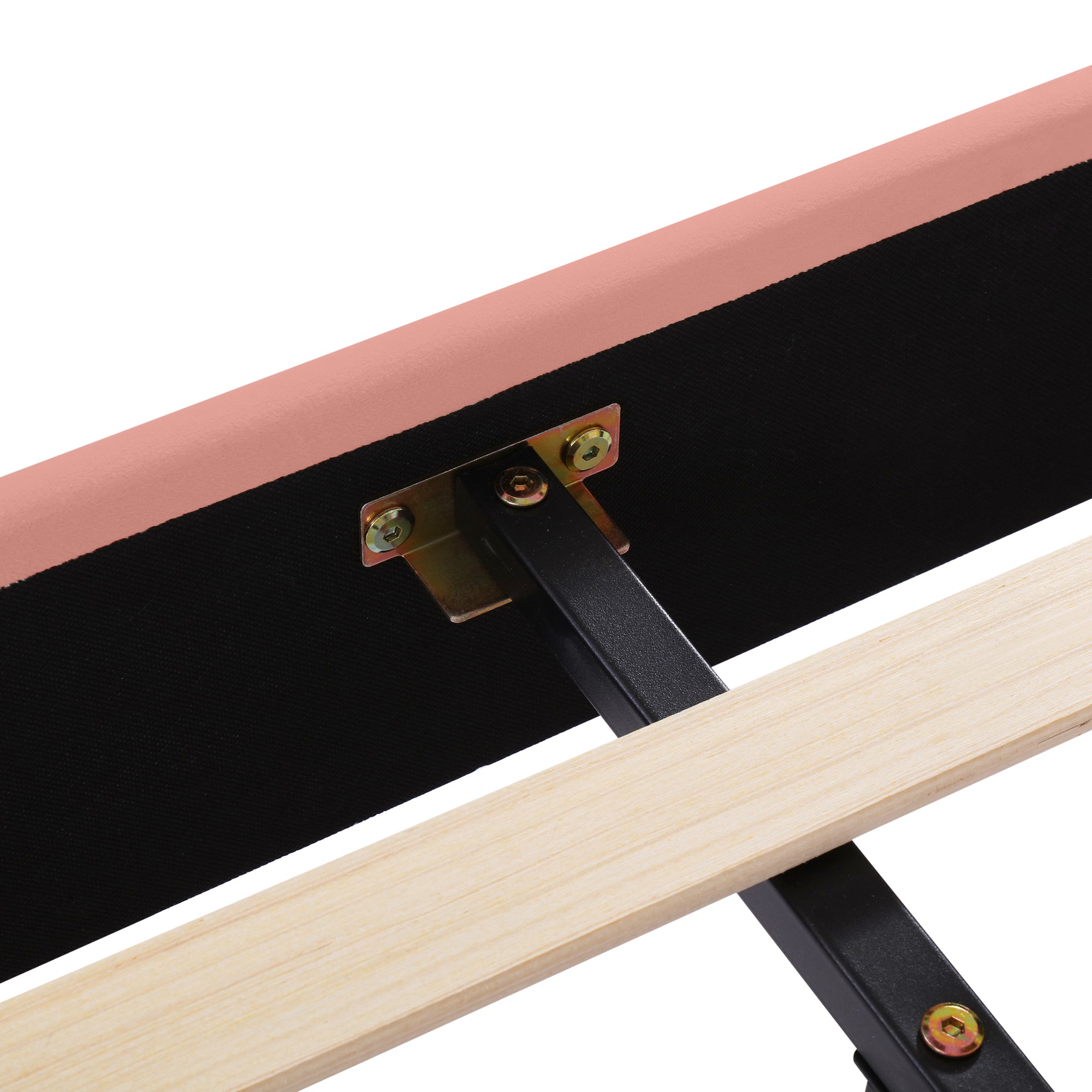 Logidon gestoffeerd bed 140x200 roze fluweel met lattenbodem hoofdeinde