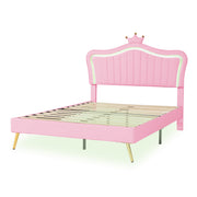 Logidon kinderbed 140x200 roze kroondesign met LED-verlichting