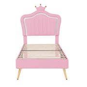 Logidon kinderbed gestoffeerd bed roze 90x200 cm met LED-verlichting