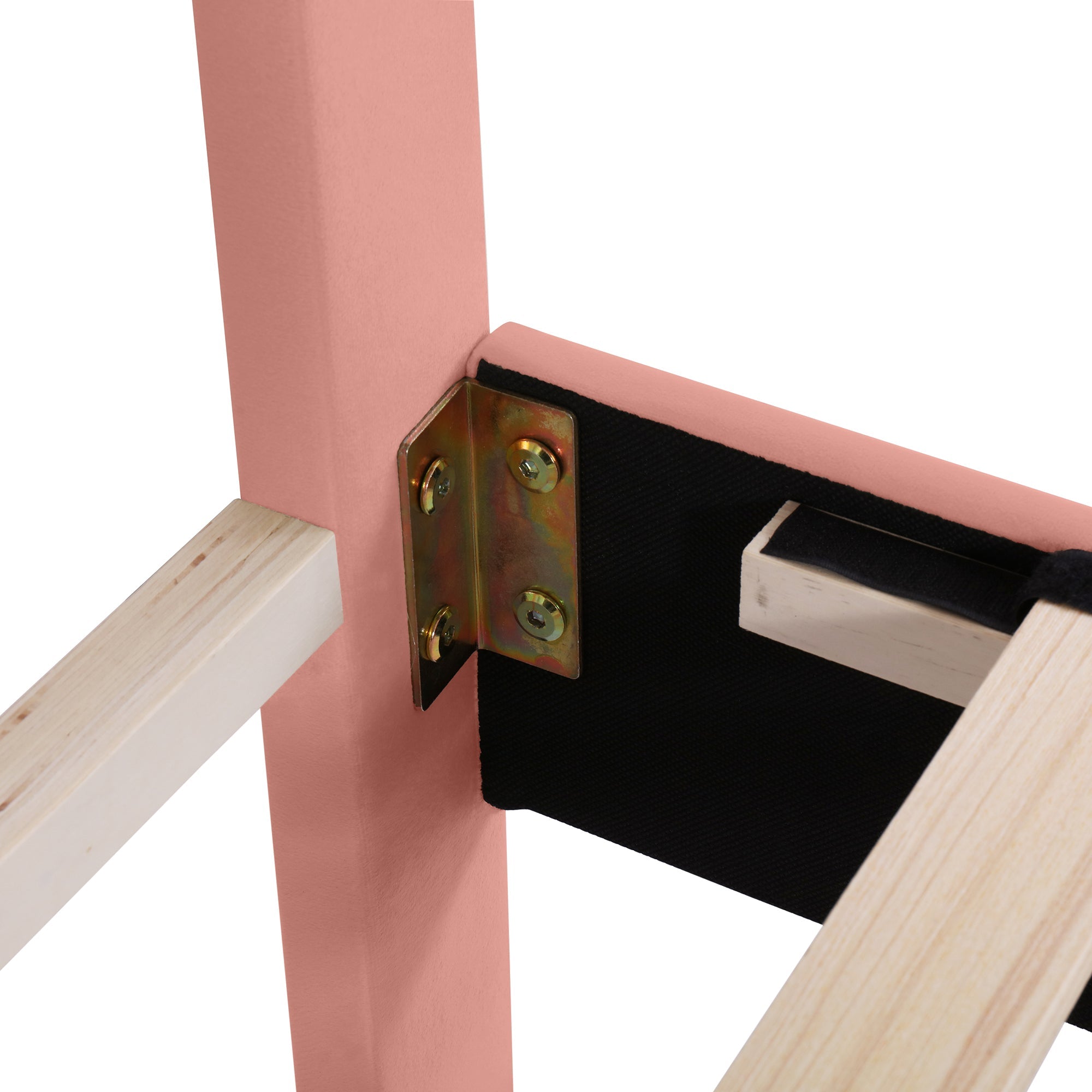 Logidon gestoffeerd bed 140x200 roze fluweel met lattenbodem hoofdeinde