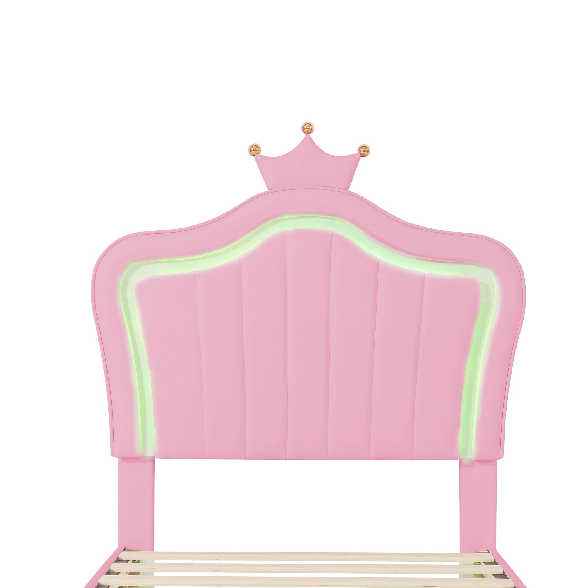 Logidon kinderbed gestoffeerd bed roze 90x200 cm met LED-verlichting