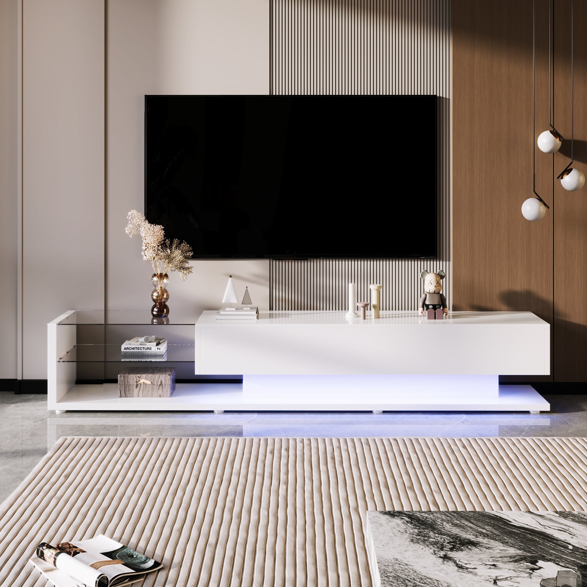 Logidon TV-kasten hoogglans wit met LED-verlichting