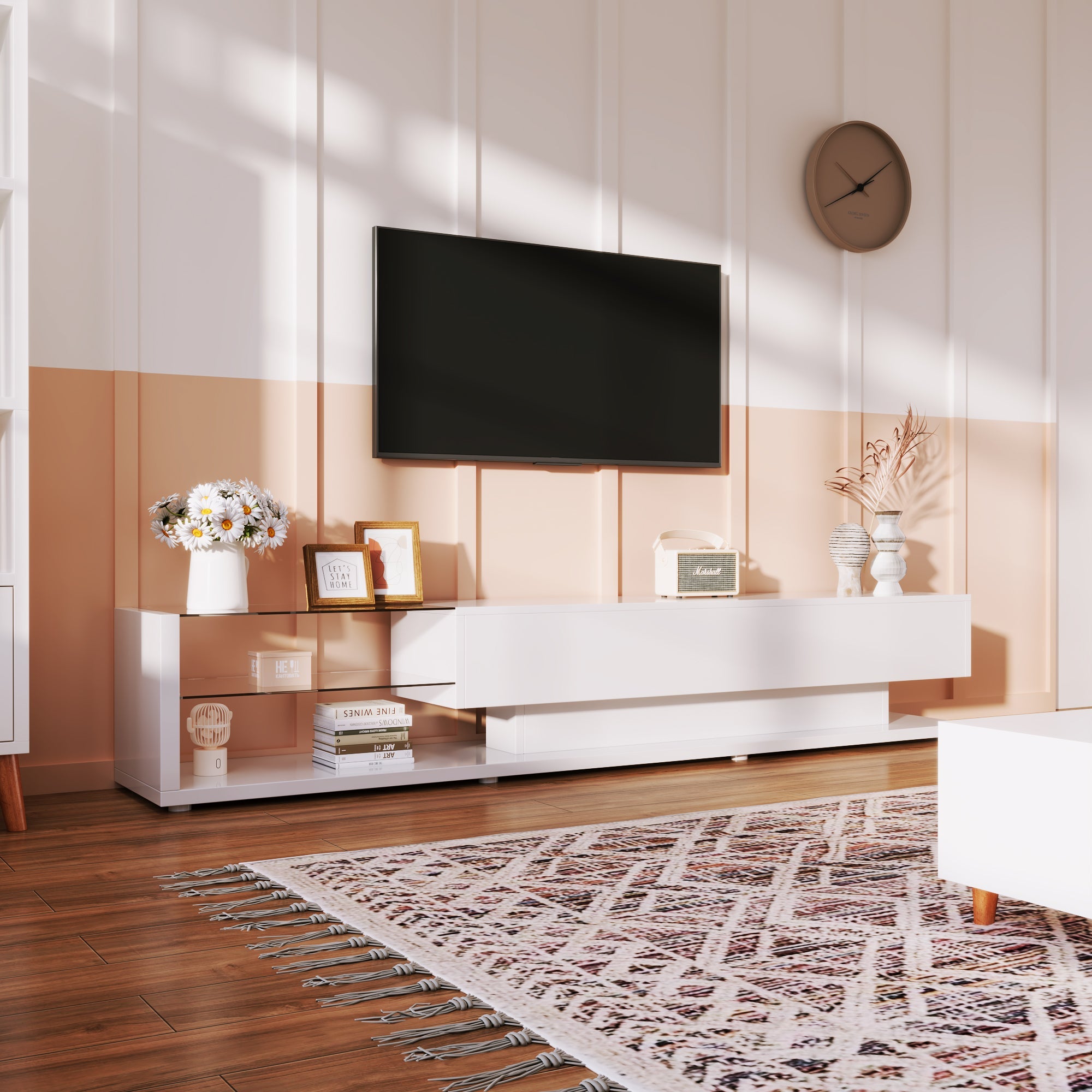 Logidon TV-kasten hoogglans wit met LED-verlichting