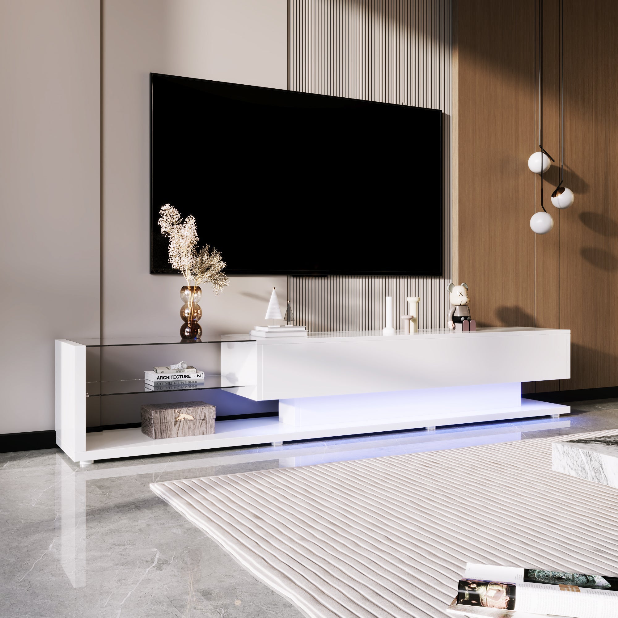 Logidon TV-kasten hoogglans wit met LED-verlichting