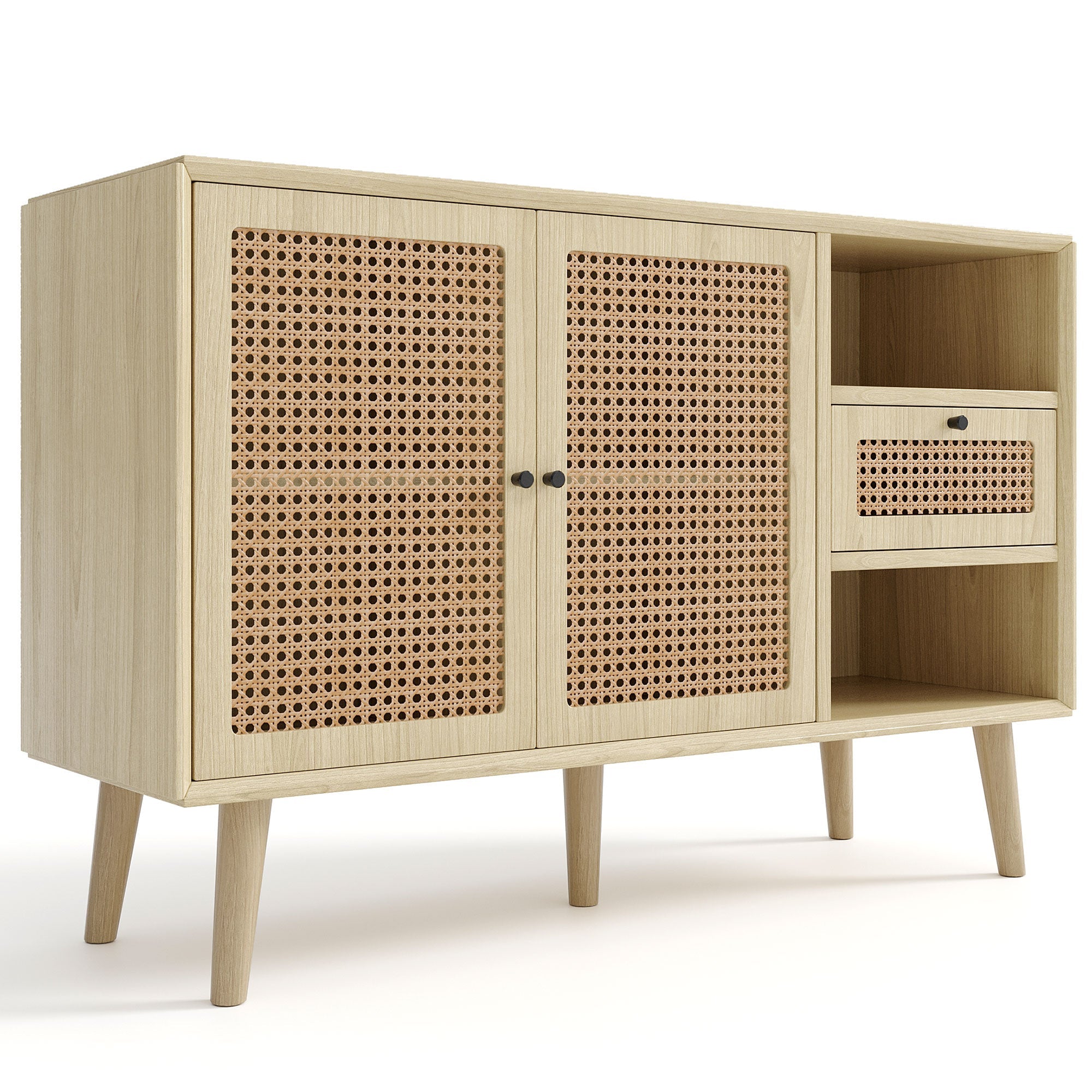 Logidon dressoir eiken rotan geweven 120x40x80 cm