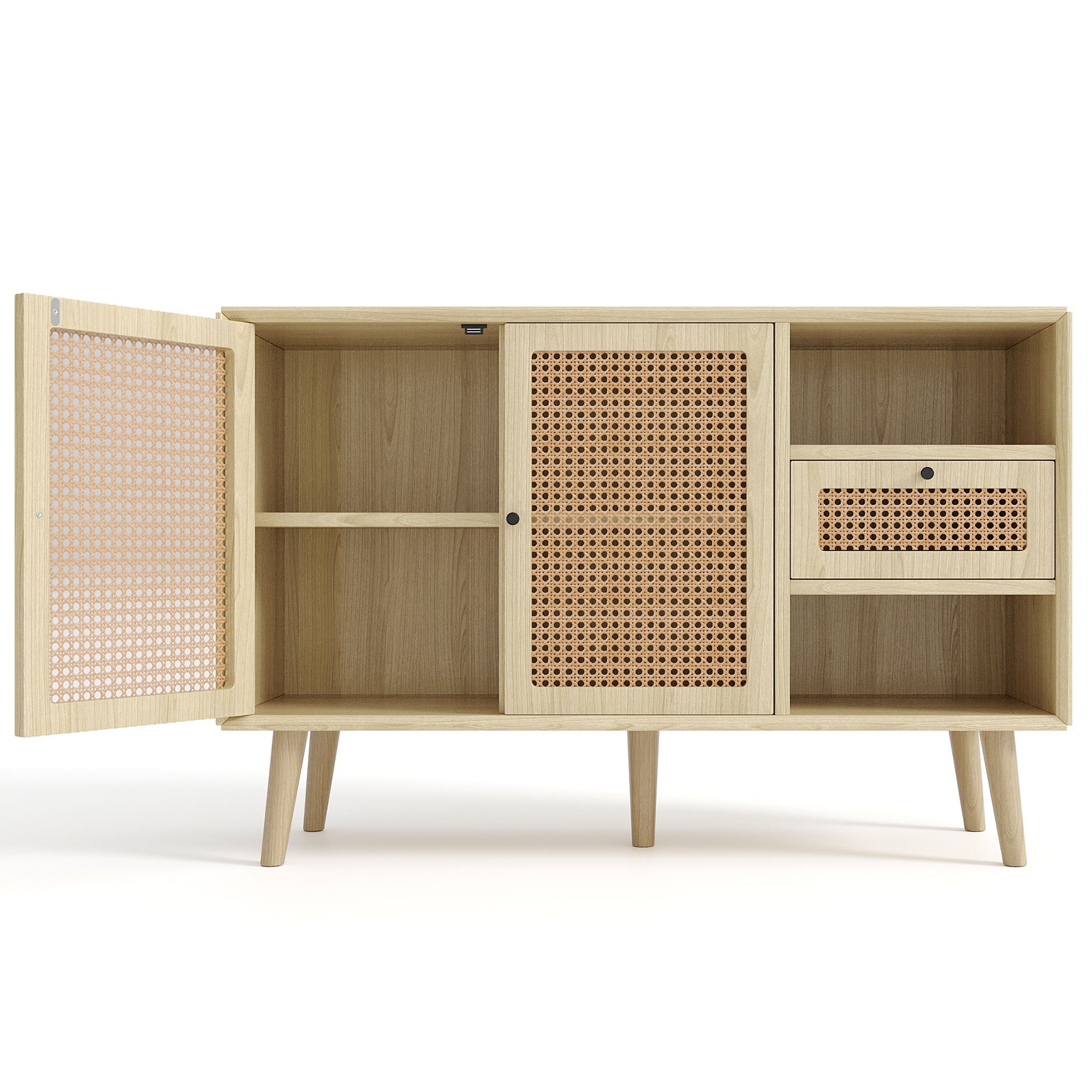Logidon dressoir eiken rotan geweven 120x40x80 cm