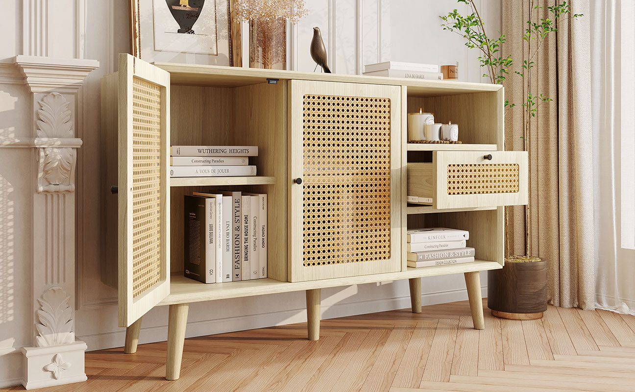 Logidon dressoir eiken rotan geweven 120x40x80 cm