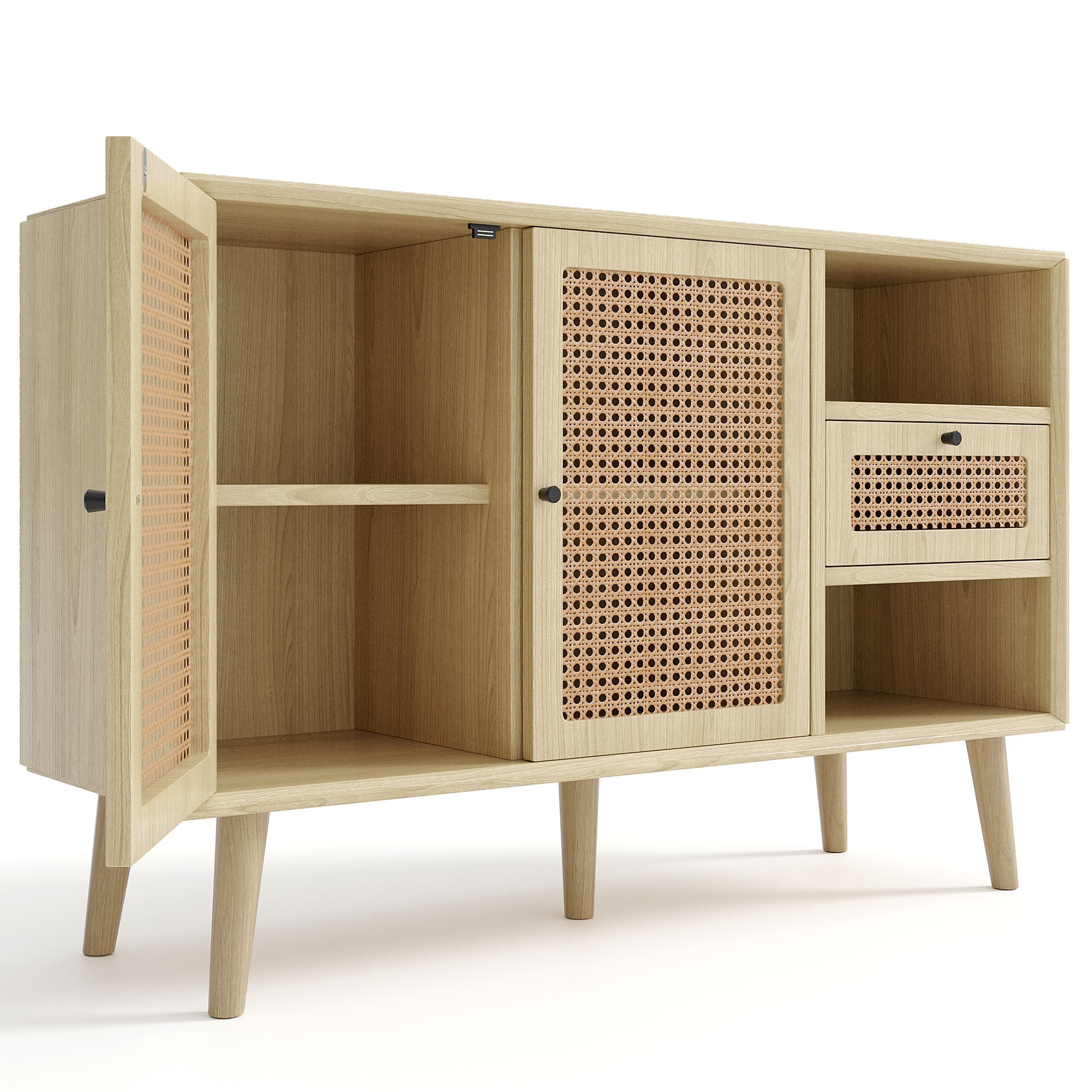 Logidon dressoir eiken rotan geweven 120x40x80 cm