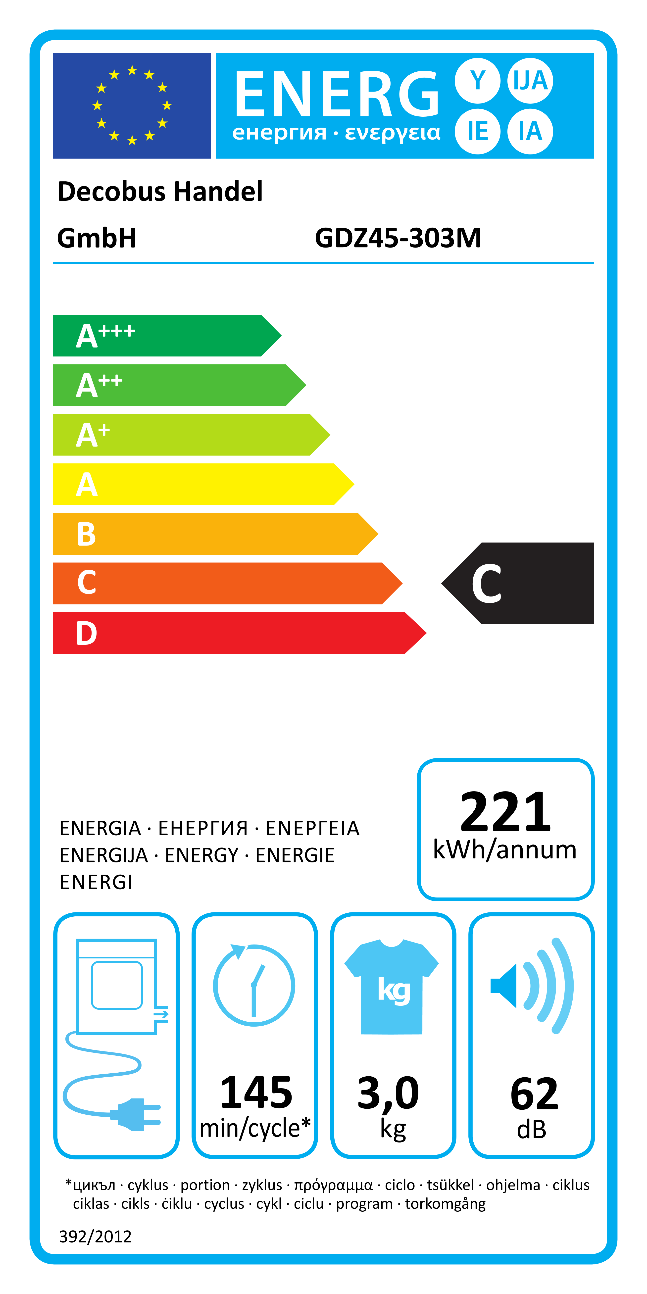 Logidon afzuigkap wandmontage 3kg 5 programma's 830W wit