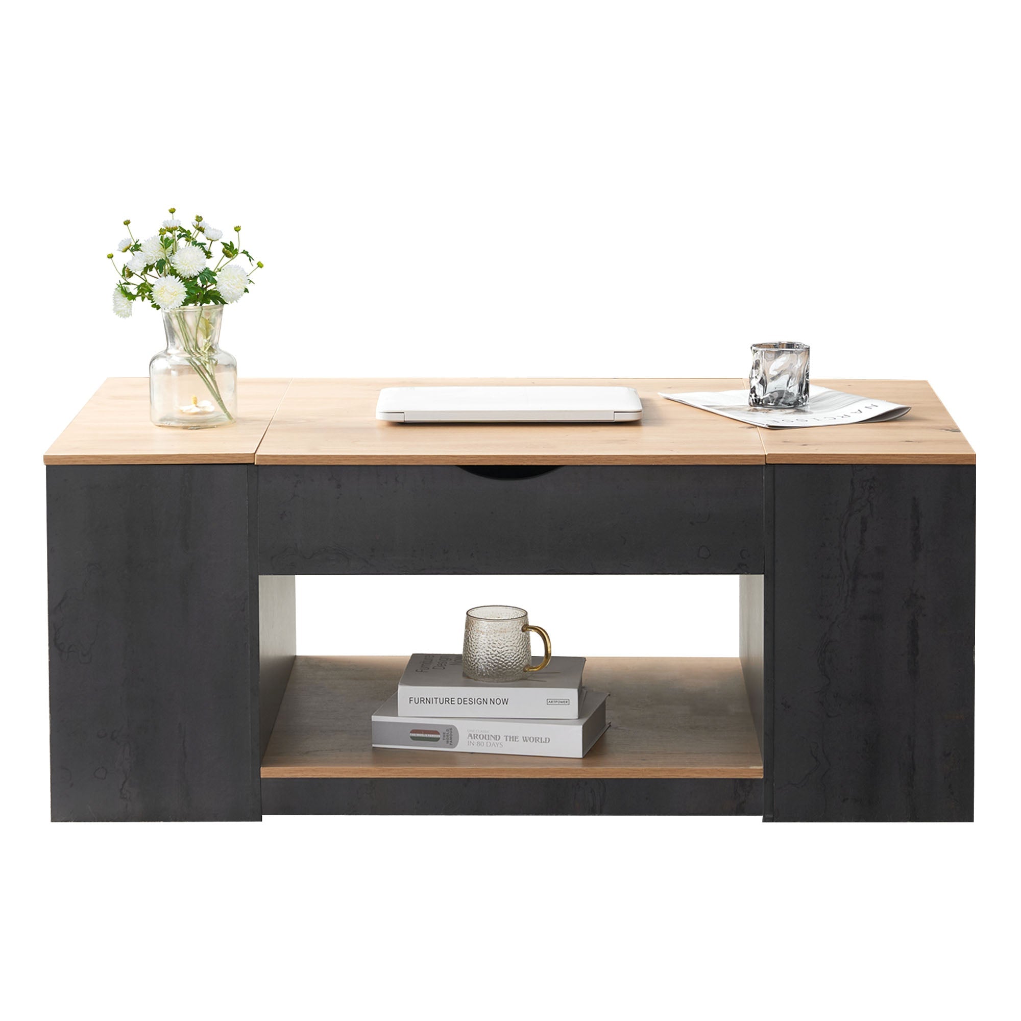 Logidon coffee table with lift function 109 cm gray