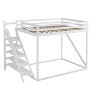Logidon hoogslaper 140x200 wit met massief houten veiligheidsladder