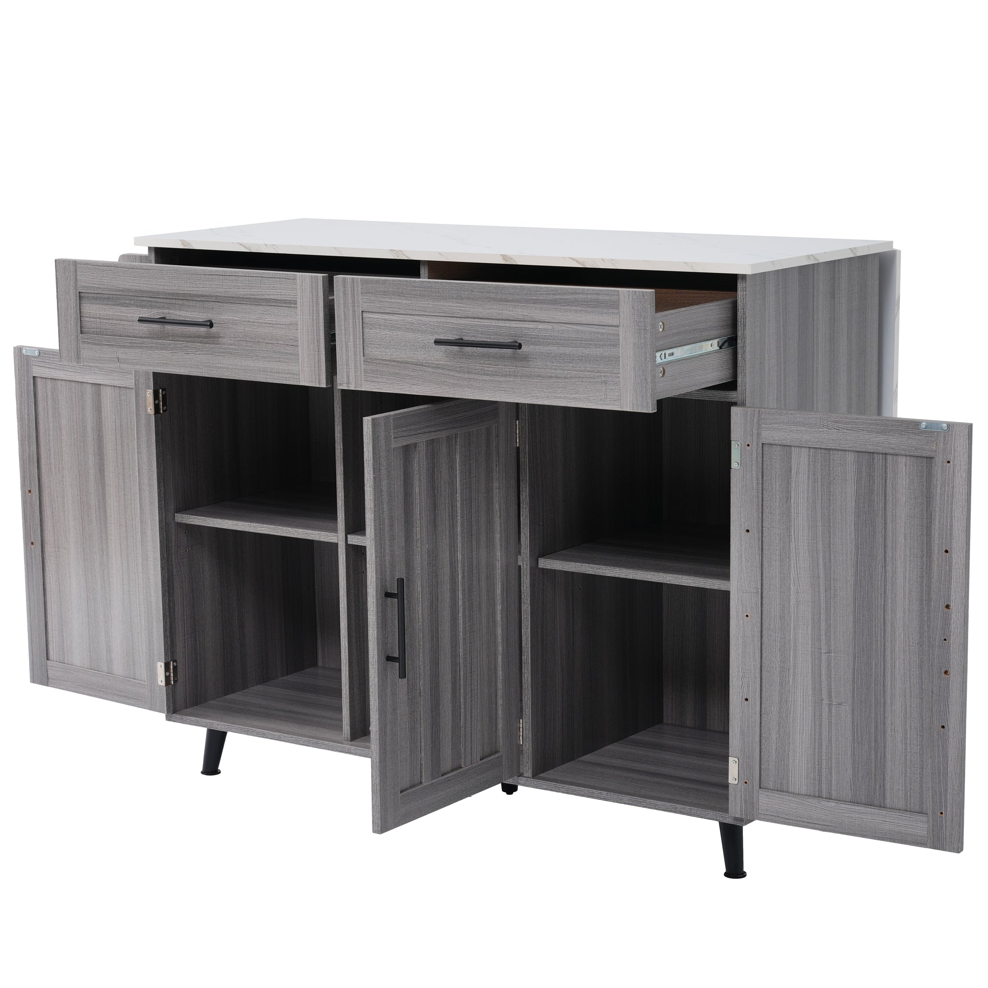 Logidon Eettafel Trolley Met Opklapbaar Blad 129x46x91,5 Wit Kaki Grijs