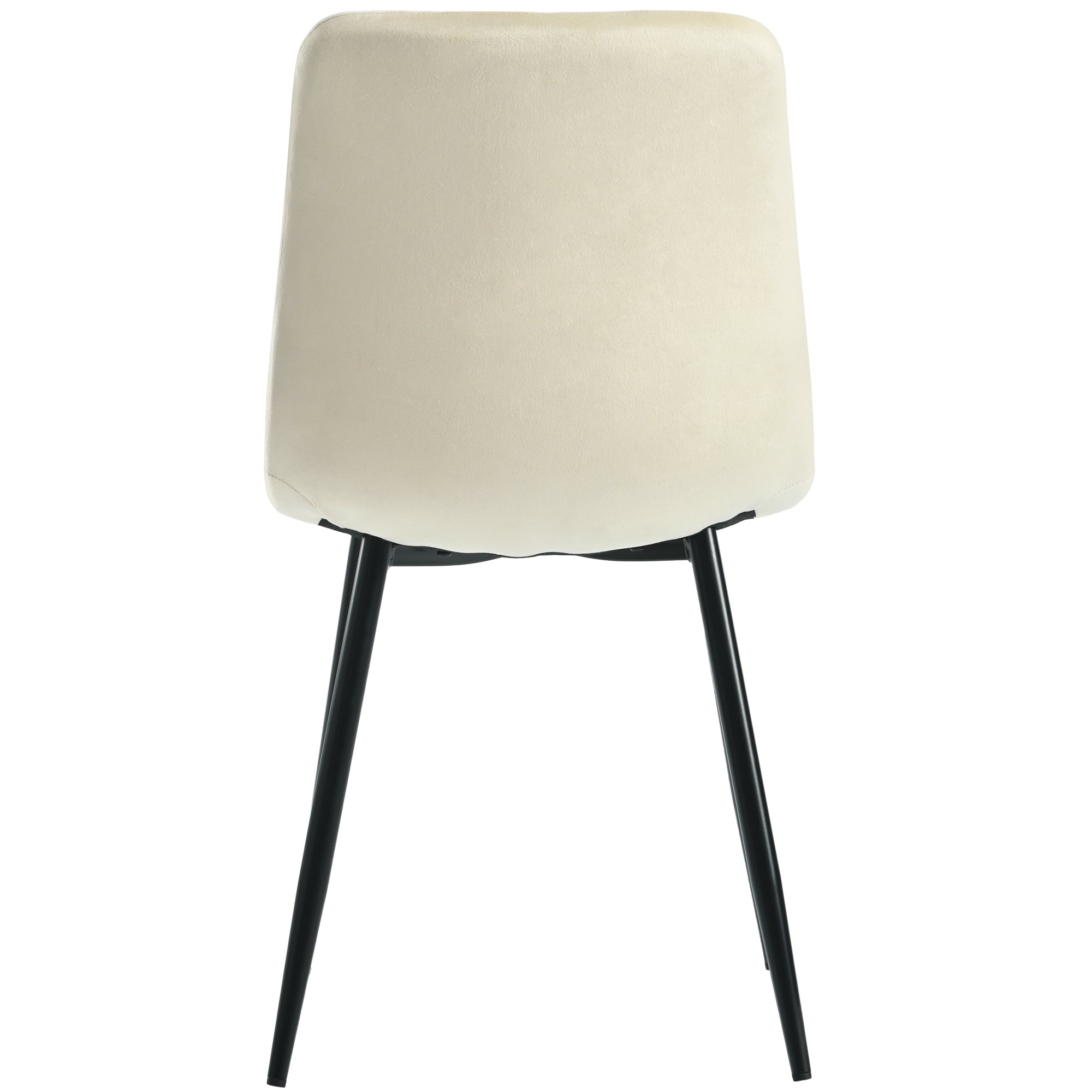 Logidon Eetkamerstoelen Beige Fluweel Set van 4 met Rugleuning