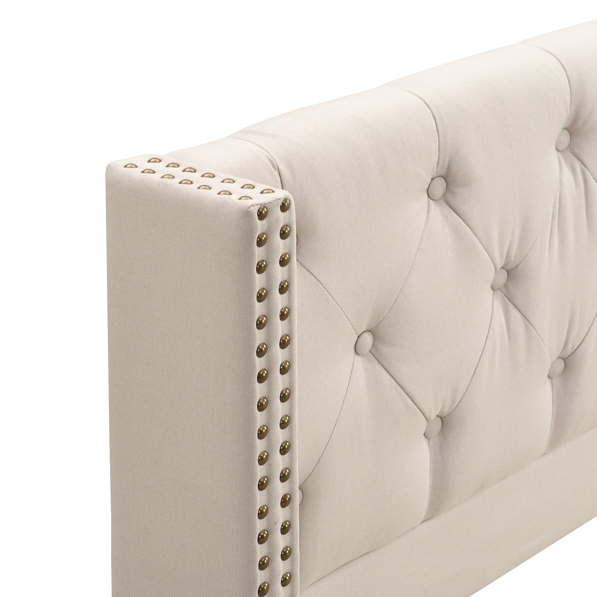 Logidon gestoffeerd bed 180x200 cm beige met lattenbodem en hoofdbord