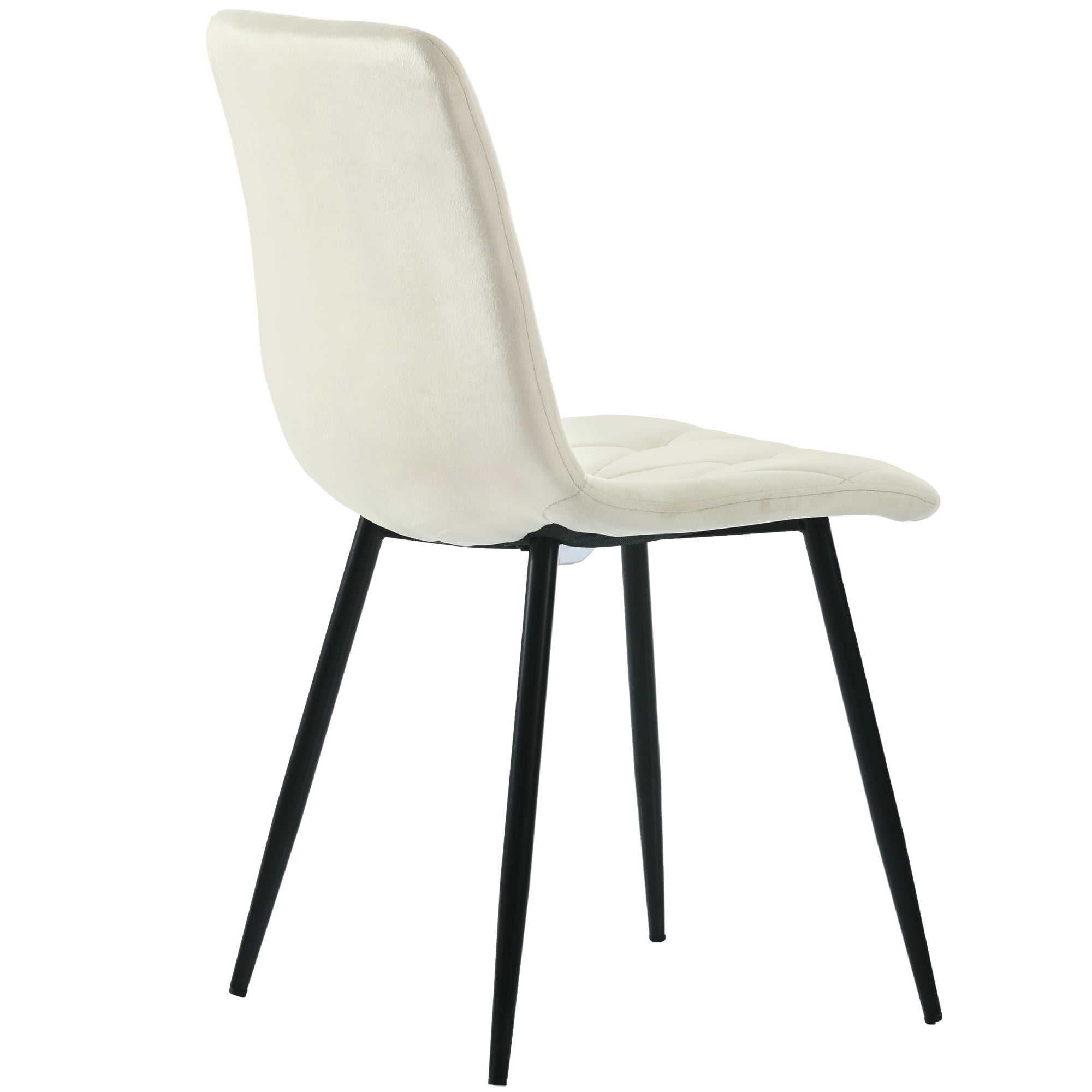 Logidon Eetkamerstoelen Beige Fluweel Set van 4 met Rugleuning