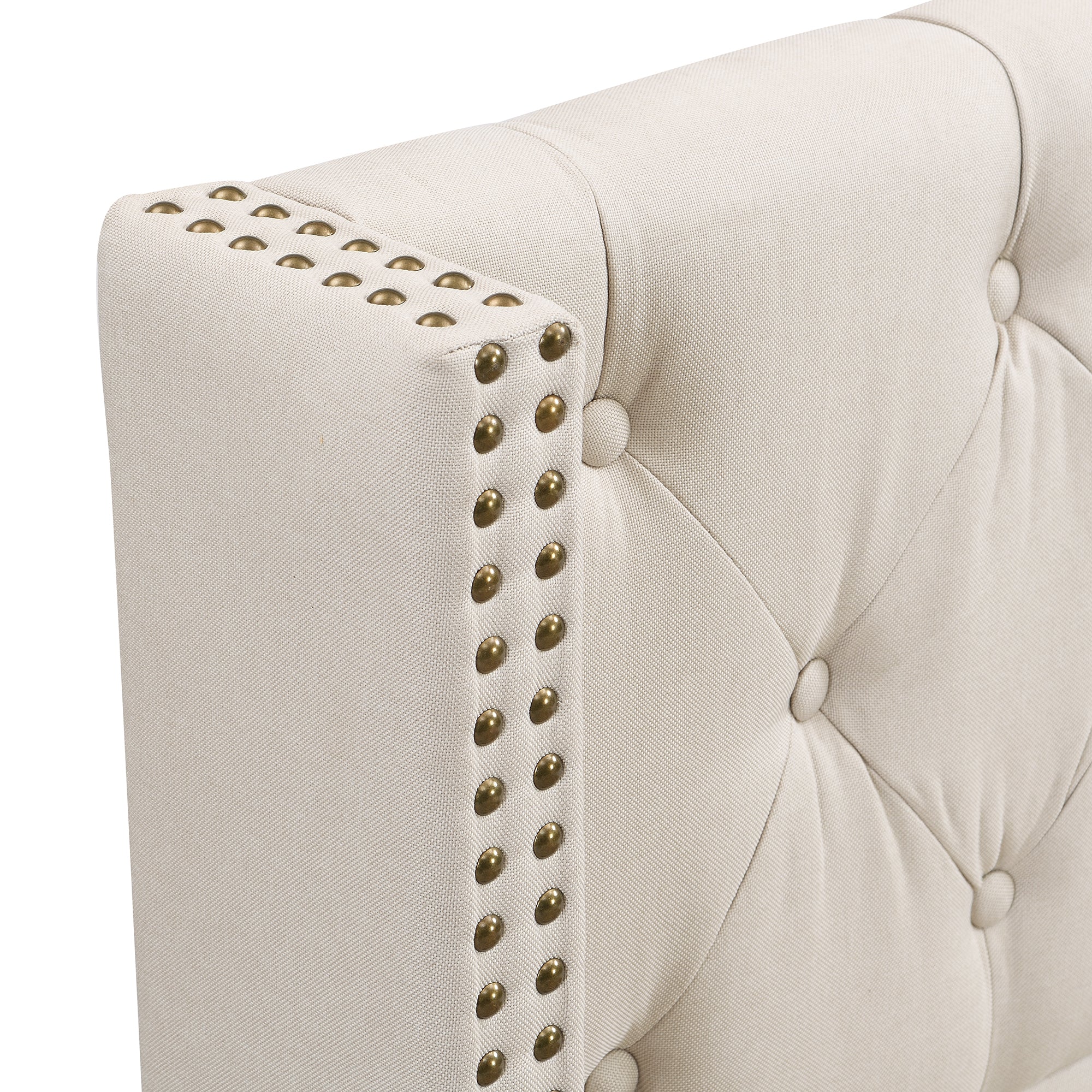 Logidon upholstered bed 90x200 cm beige with button upholstery