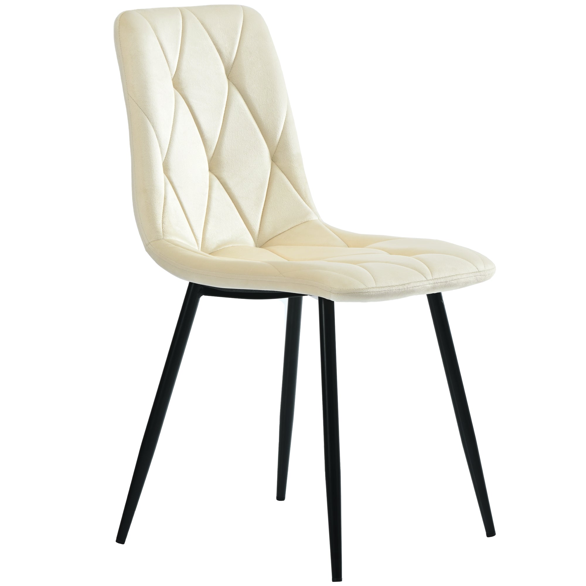 Logidon Eetkamerstoelen Beige Fluweel Set van 4 met Rugleuning
